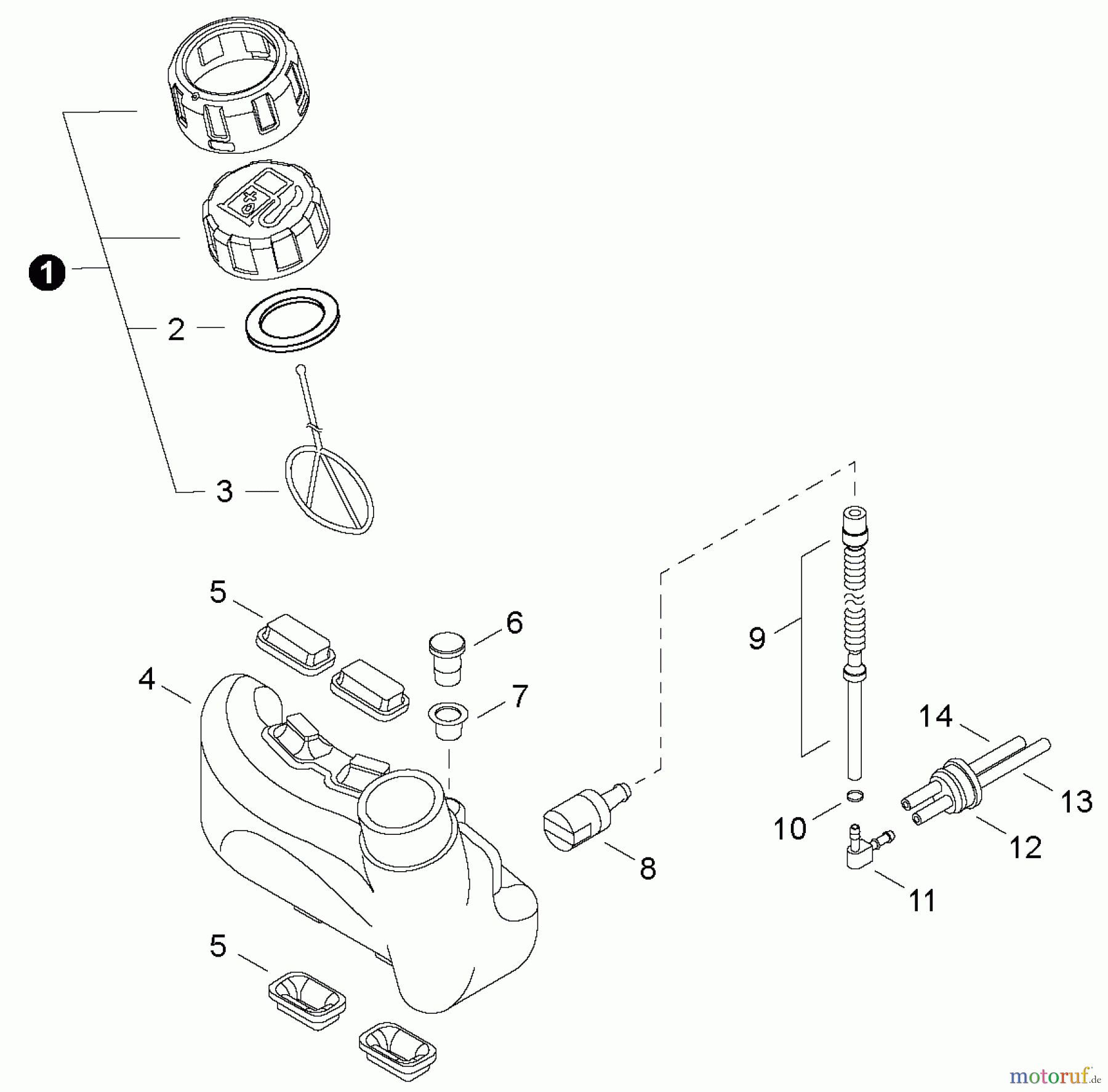 Shindaiwa Heckenscheren HT232 - Shindaiwa Hedge Trimmer, Single-Sided, S/N: T25113001001 - T25113999999 Fuel Tank