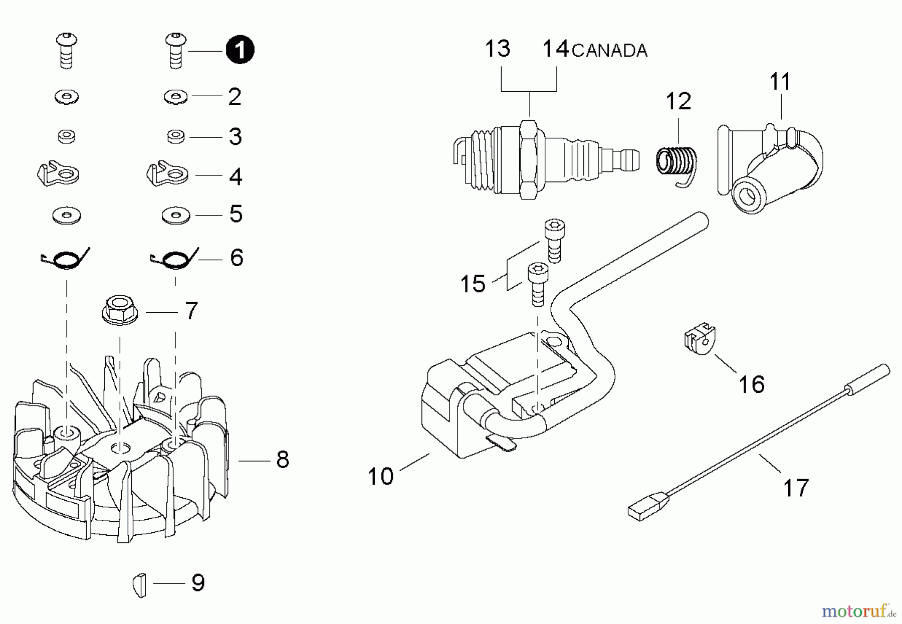 Shindaiwa Heckenscheren HT232 - Shindaiwa Hedge Trimmer, Single-Sided, S/N: T25113001001 - T25113999999 Ignition / Flywheel