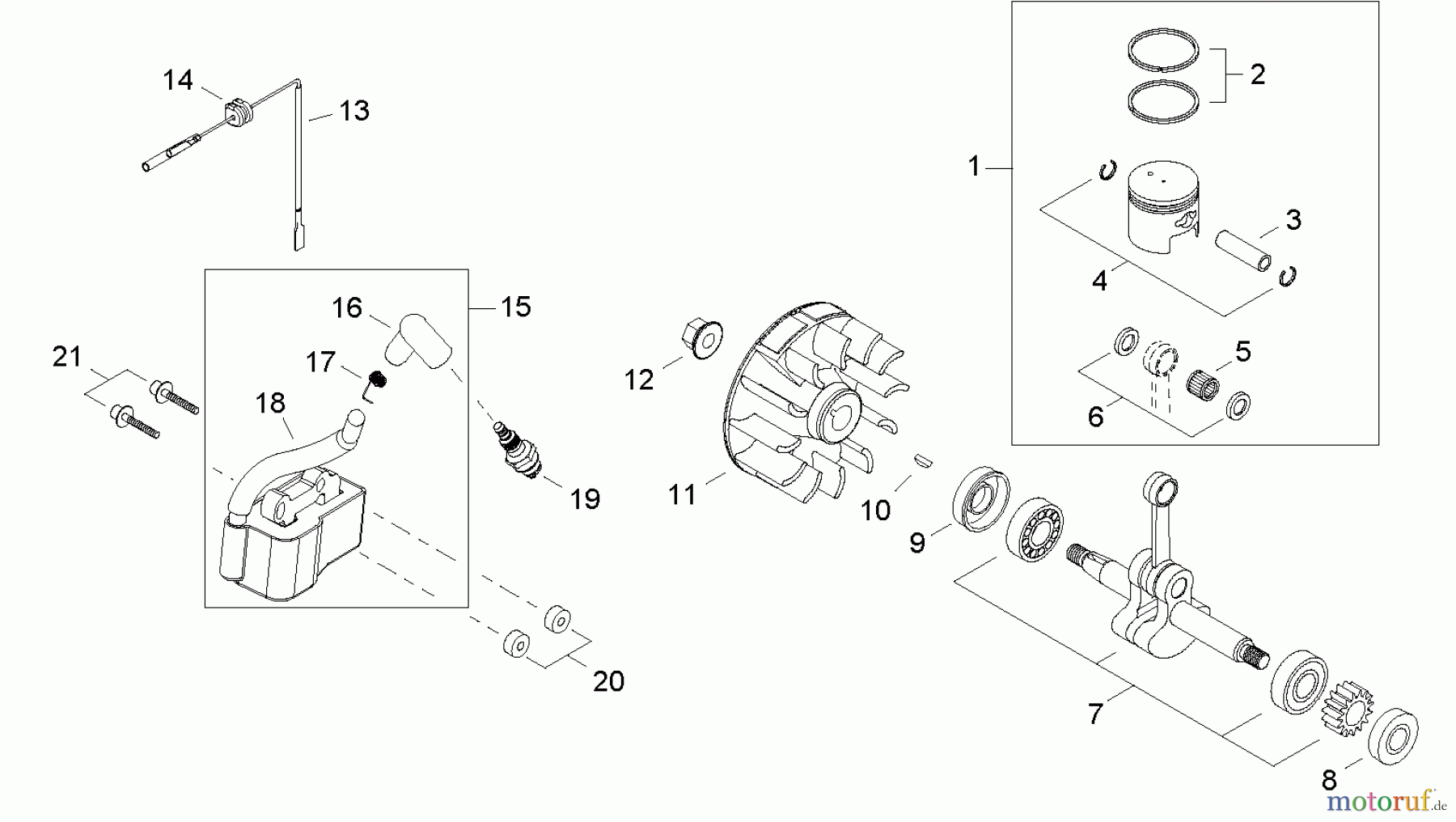 Shindaiwa Bläser / Sauger / Häcksler / Mulchgeräte EB344 - Shindaiwa Hand Held Blower, S/N: T15612001001 Piston / Flywheel / Ignition Coil