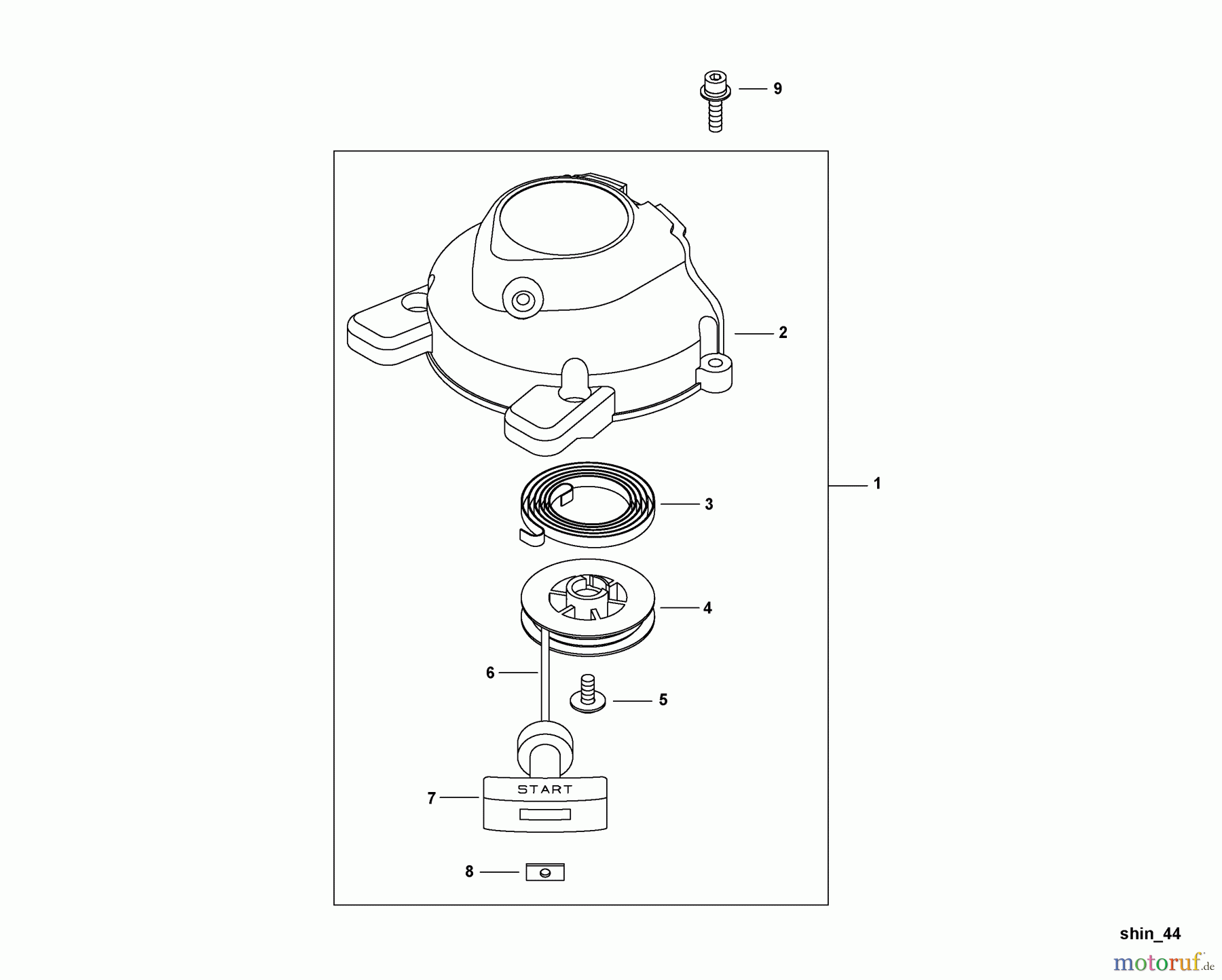 Shindaiwa Heckenscheren HT254 - Shindaiwa Hedge Trimmer, Single-Sided, S/N: T11112001001 - T111129999 Starter