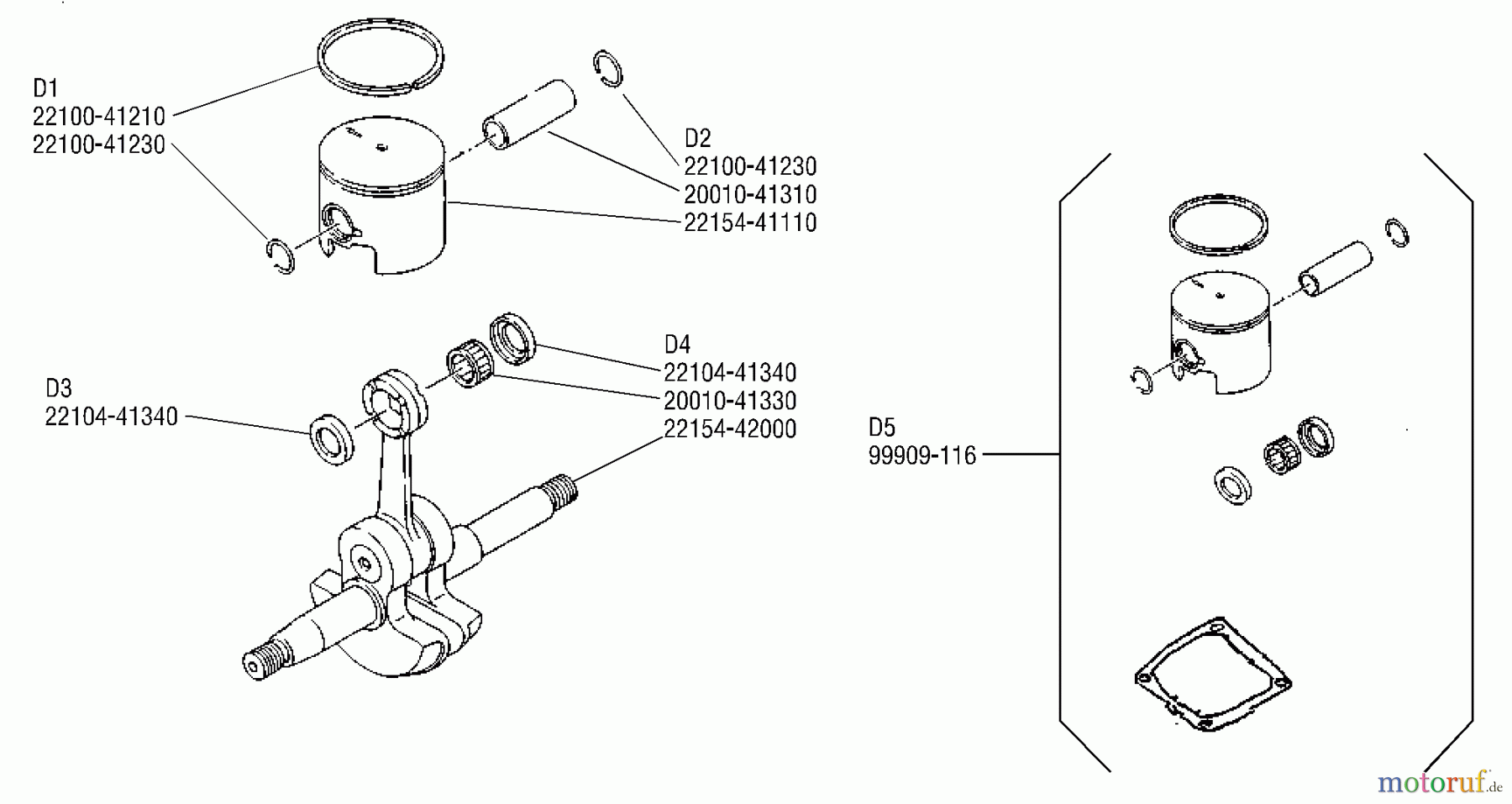 Shindaiwa Sägen, Motorsägen 300S - Shindaiwa Chainsaw Piston, Crankshaft
