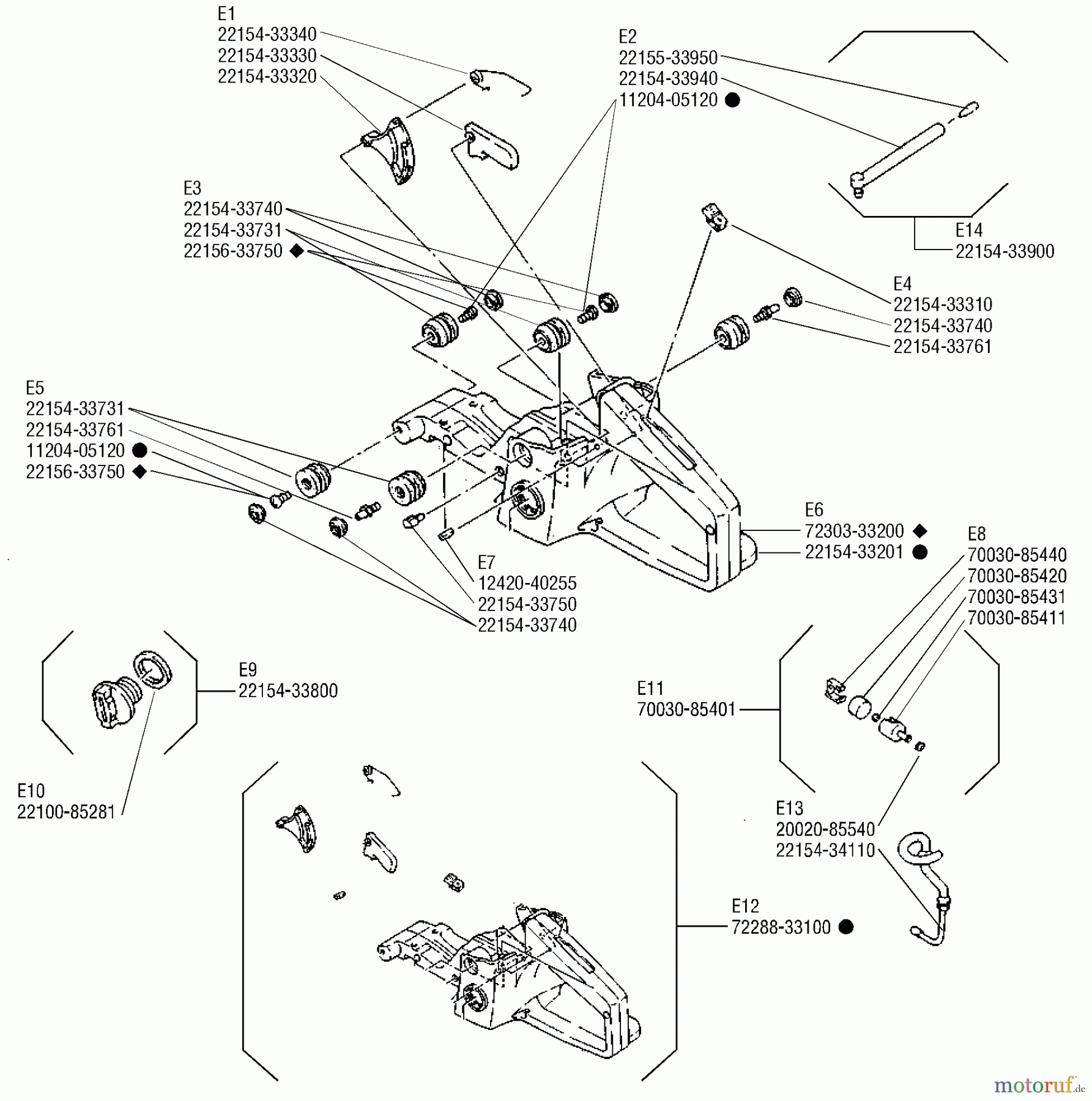 Shindaiwa Sägen, Motorsägen 300S - Shindaiwa Chainsaw Rear Handle