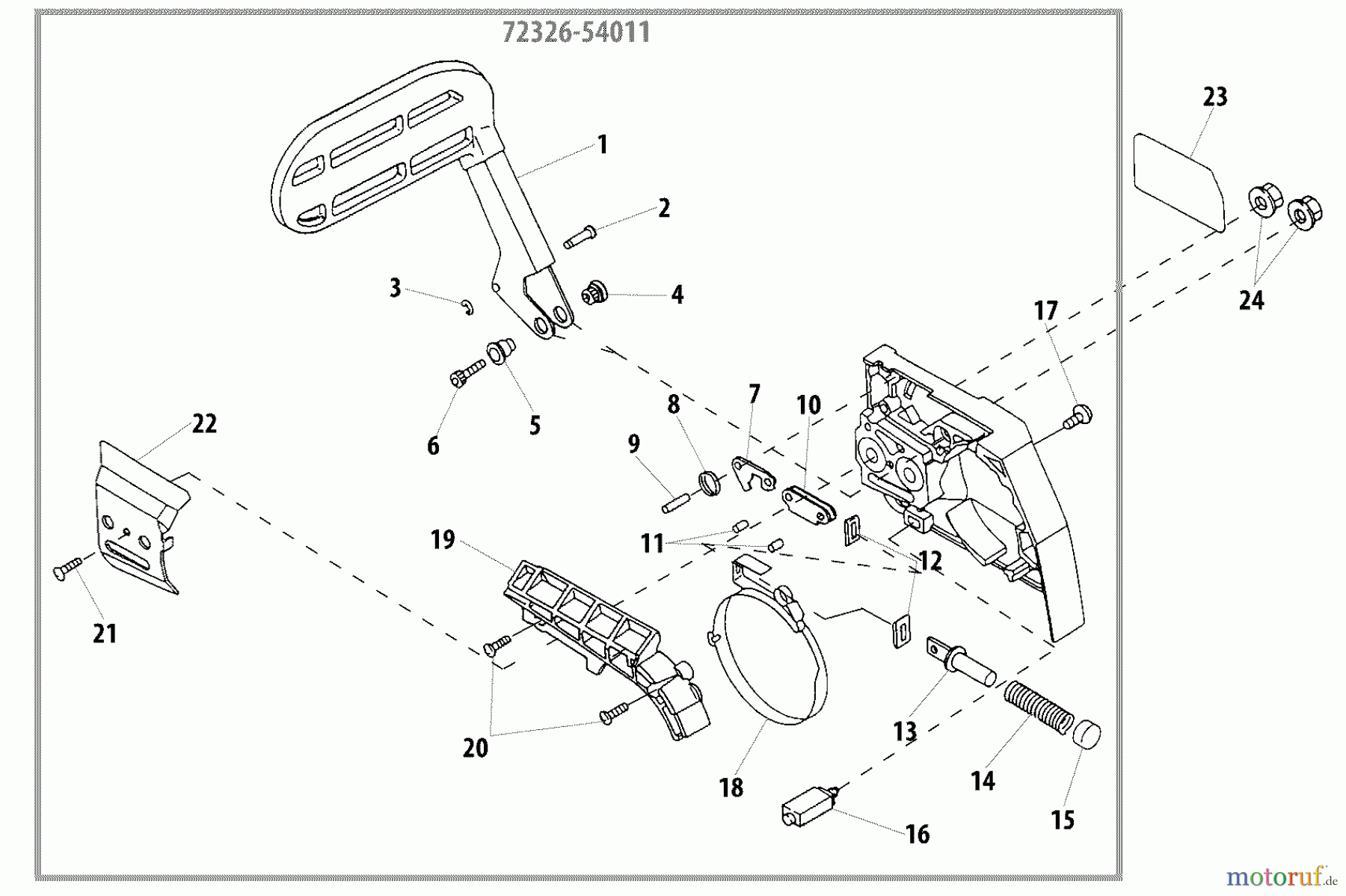 Shindaiwa Sägen, Motorsägen 377 - Shindaiwa Chainsaw Brake Lever