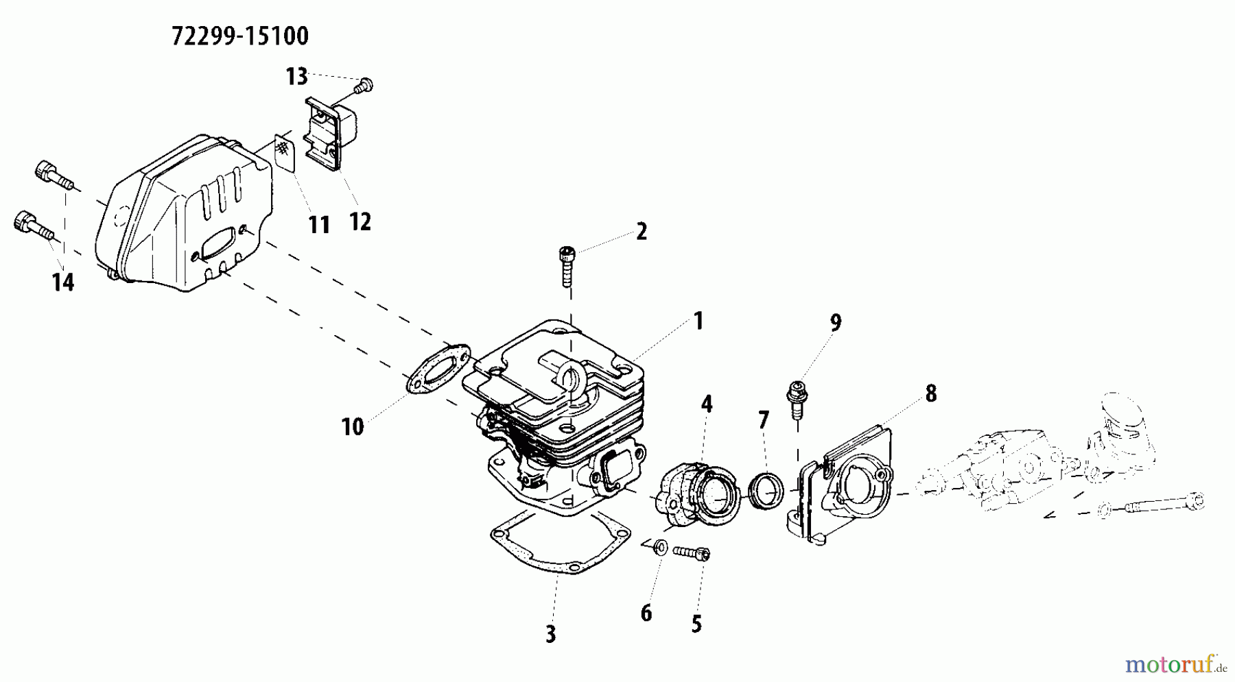 Shindaiwa Sägen, Motorsägen 377 - Shindaiwa Chainsaw Cylinder, Muffler