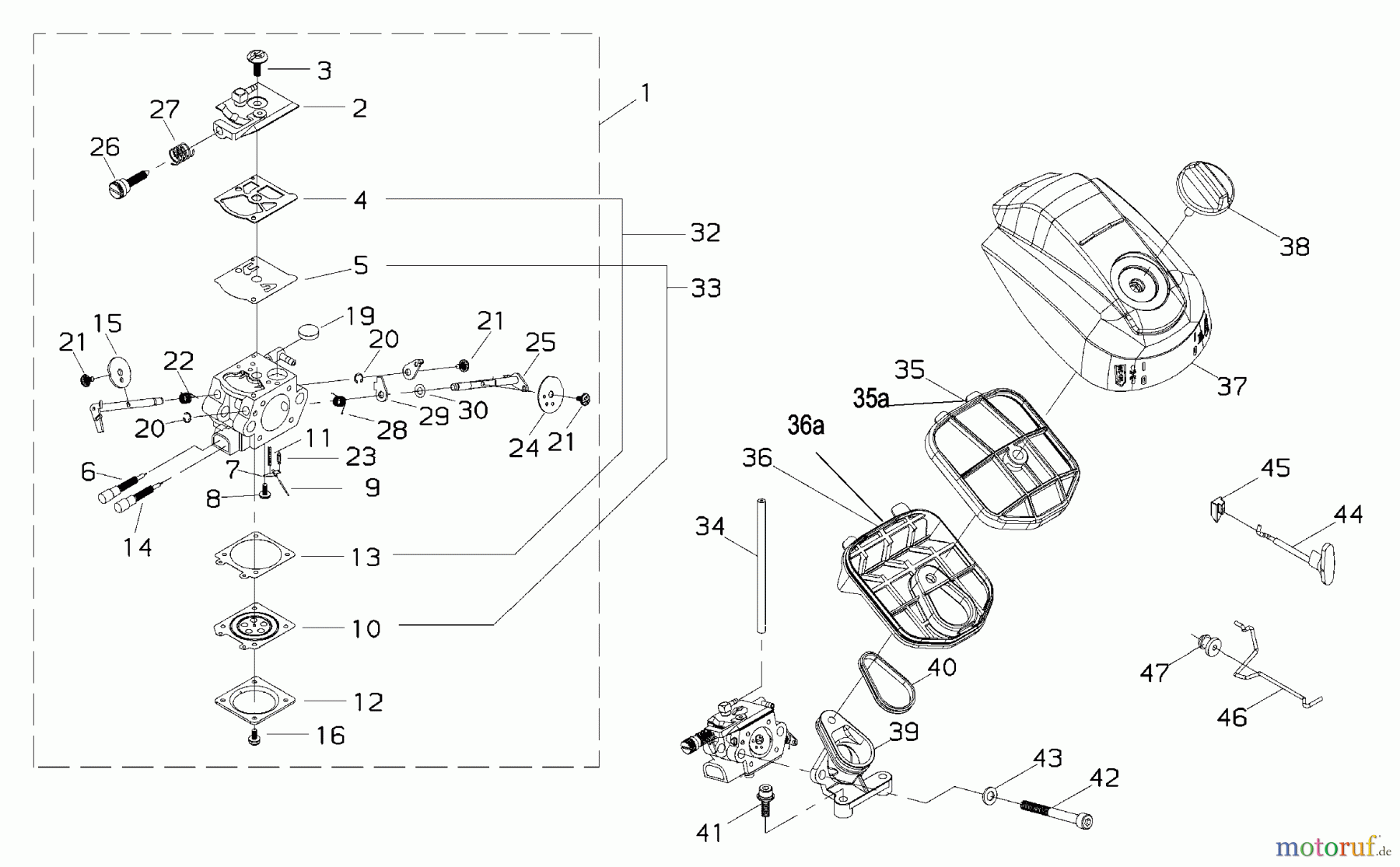  Shindaiwa Sägen, Motorsägen 446S - Shindaiwa Chainsaw (EPA) Air Filter, Carburetor