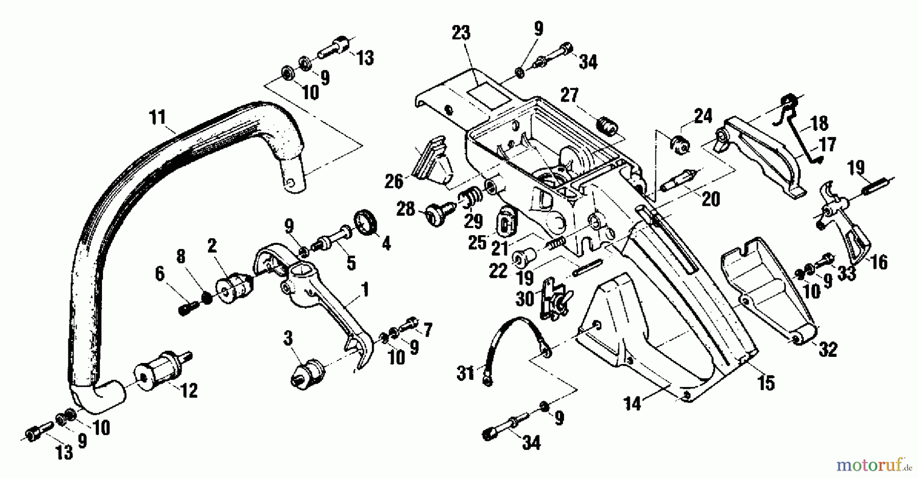 Shindaiwa Sägen, Motorsägen 450 - Shindaiwa Chainsaw Handle, Trigger