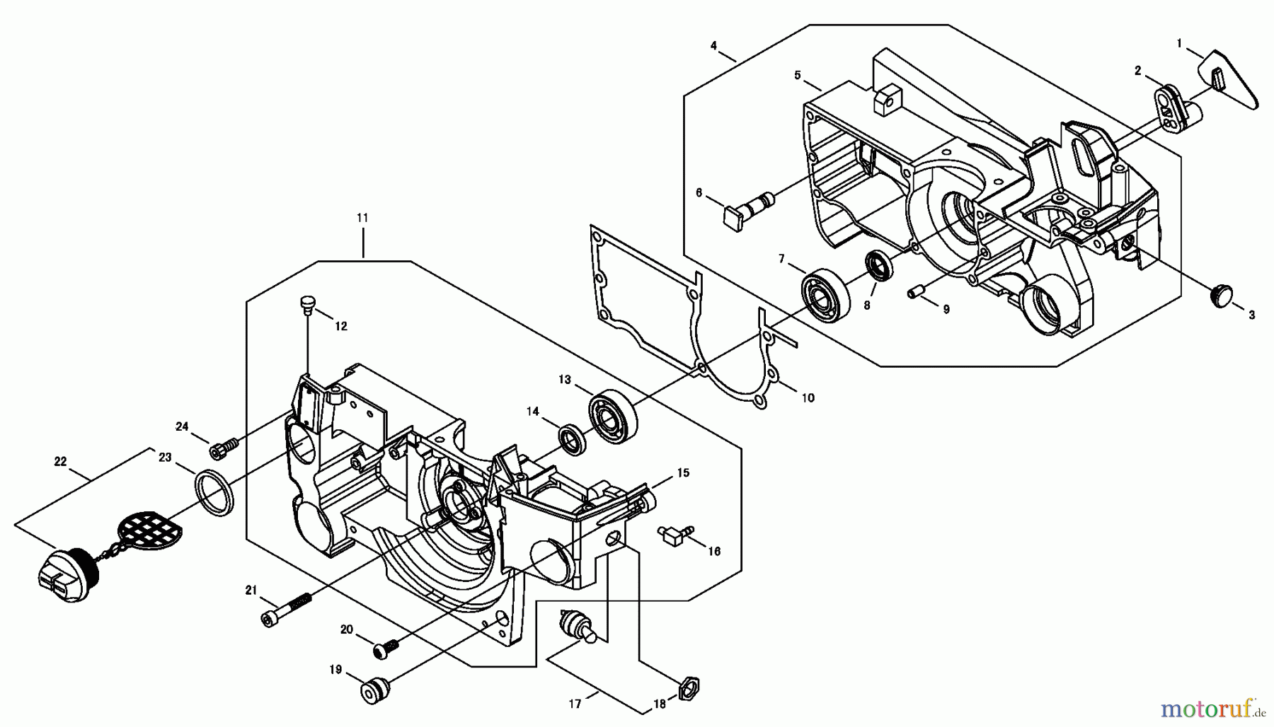 Shindaiwa Sägen, Motorsägen 488 - Shindaiwa Chainsaw, Crankcase
