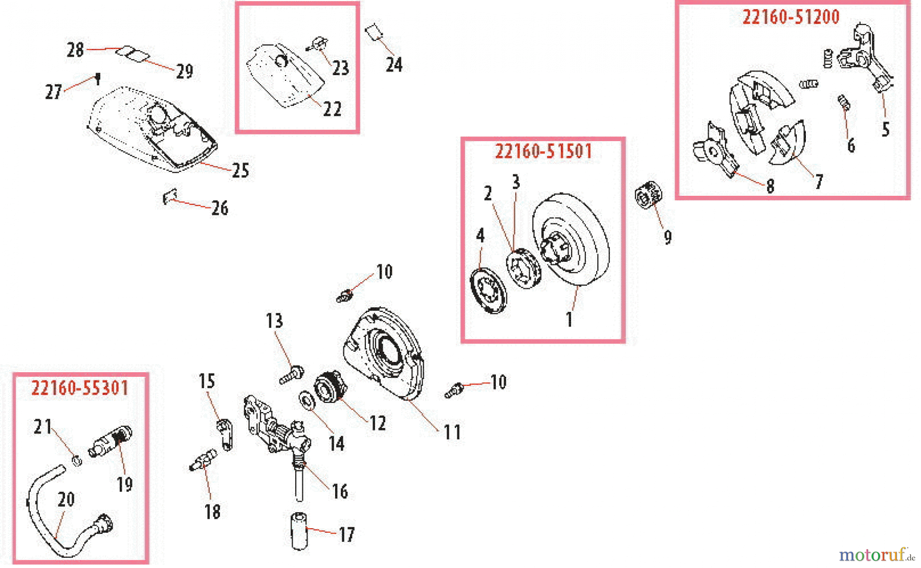  Shindaiwa Sägen, Motorsägen 488 - Shindaiwa Chainsaw Clutch/Oil Pump