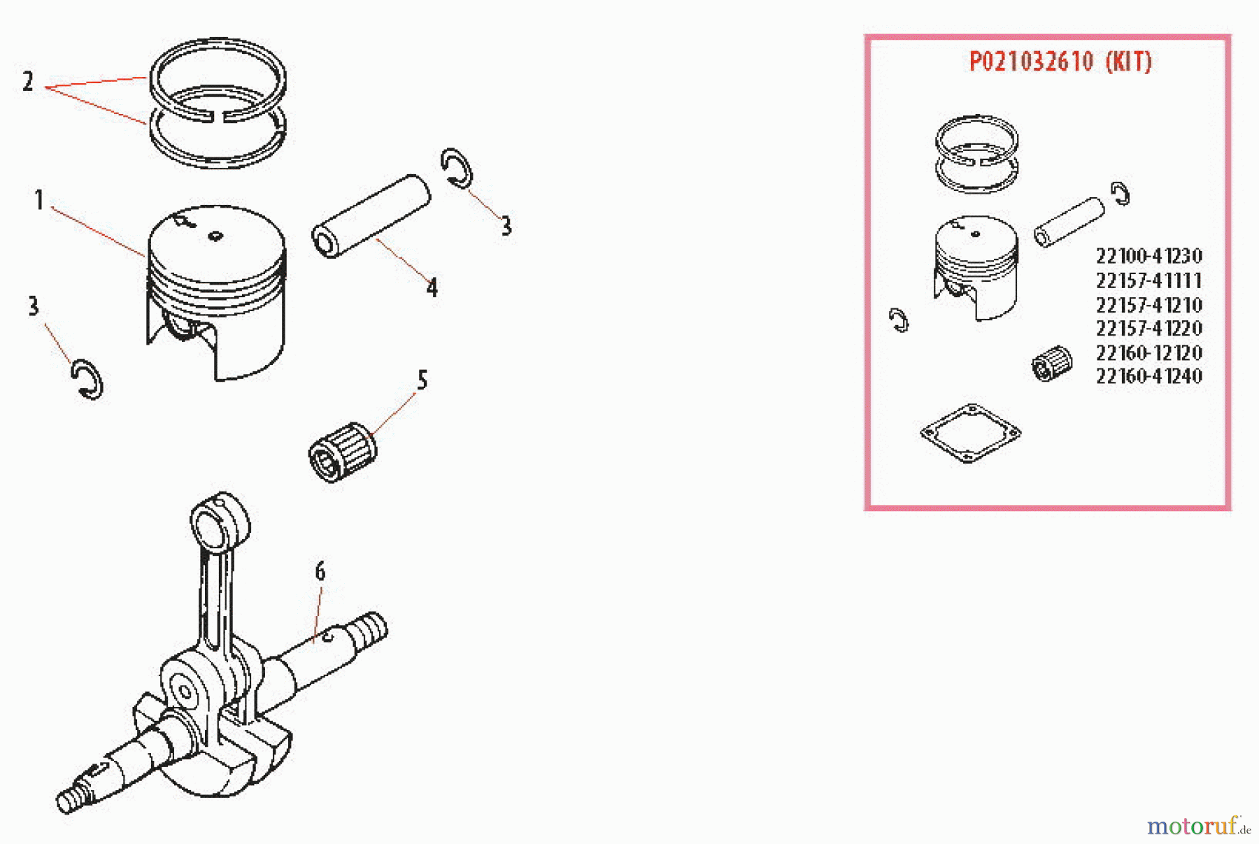 Shindaiwa Sägen, Motorsägen 488 - Shindaiwa Chainsaw Piston/Crankshaft
