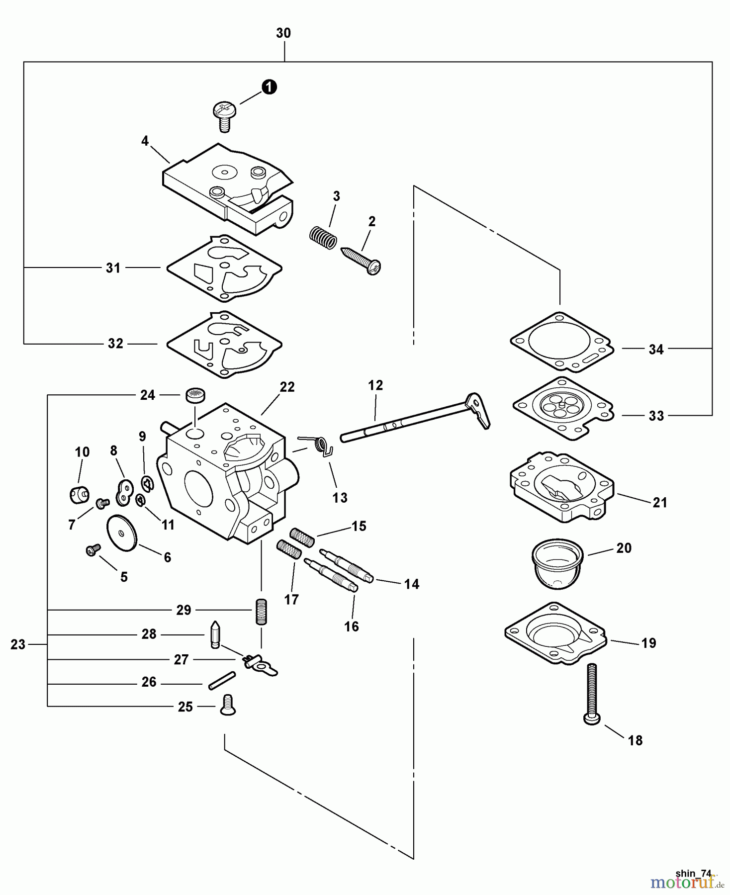  Shindaiwa Bläser / Sauger / Häcksler / Mulchgeräte EB45 - Shindaiwa Back Pack Blower Carburetor
