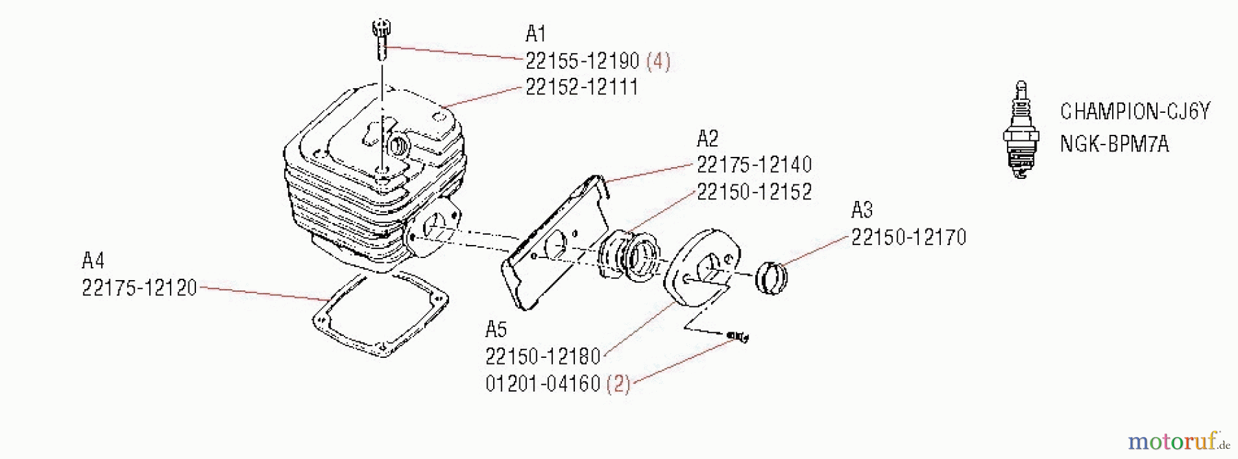  Shindaiwa Sägen, Motorsägen 577 - Shindaiwa Chainsaw Cylinder