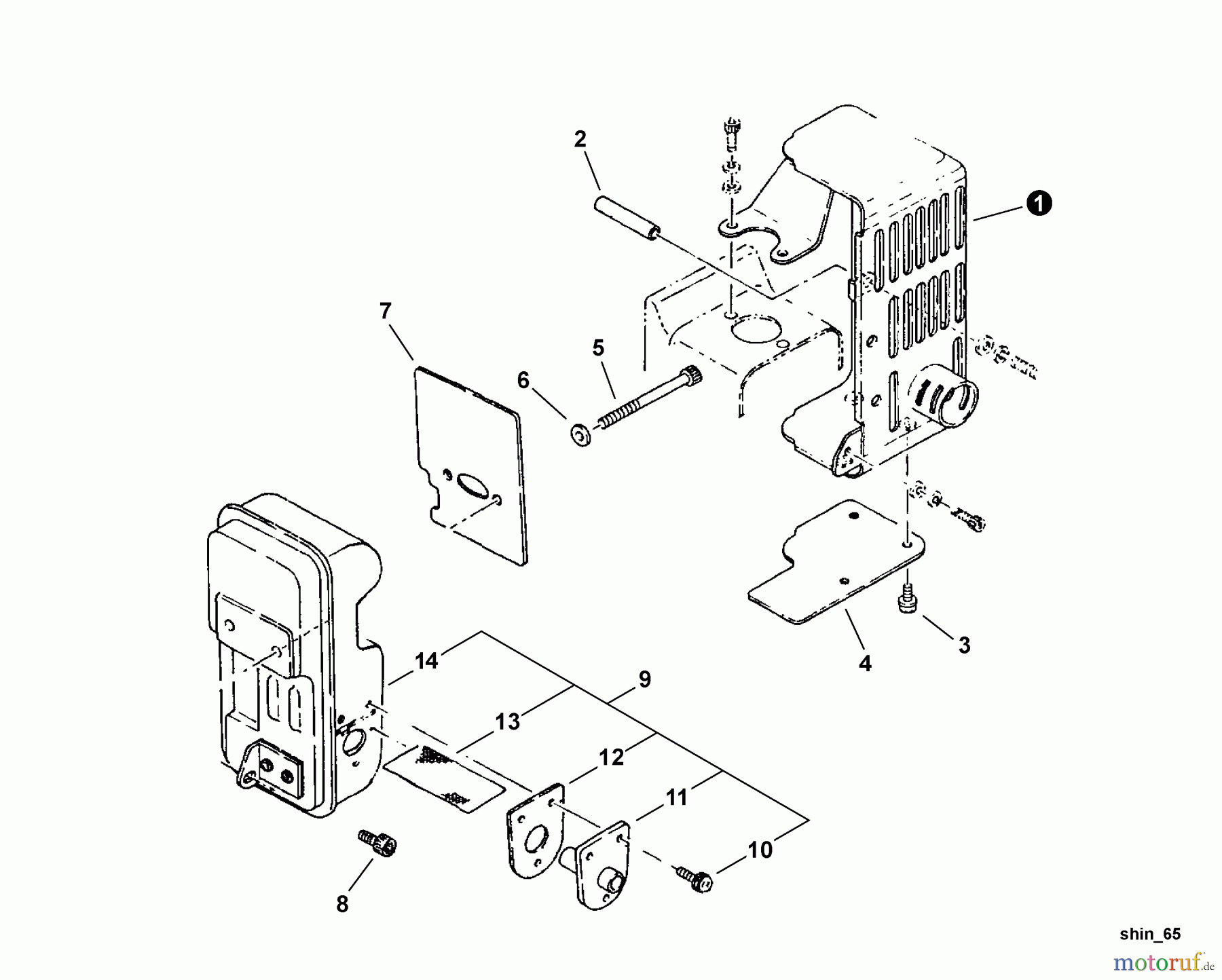 Shindaiwa Bläser / Sauger / Häcksler / Mulchgeräte EB45 - Shindaiwa Back Pack Blower Exhaust