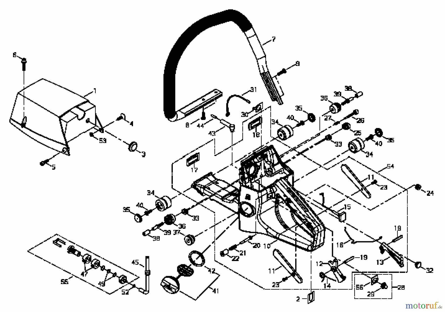 Shindaiwa Sägen, Motorsägen 577PEMC - Shindaiwa Chainsaw Cover, Handle