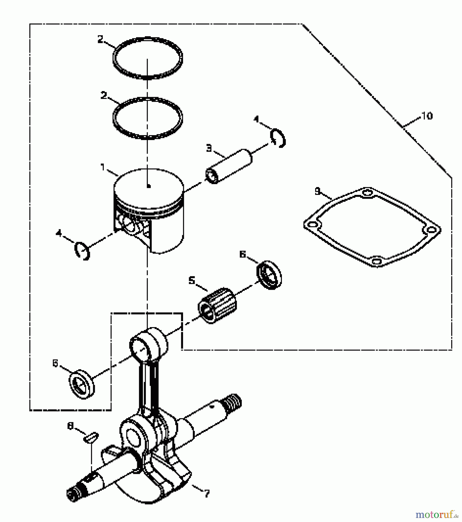 Shindaiwa Sägen, Motorsägen 577P - Shindaiwa Chainsaw Piston, Crankshaft