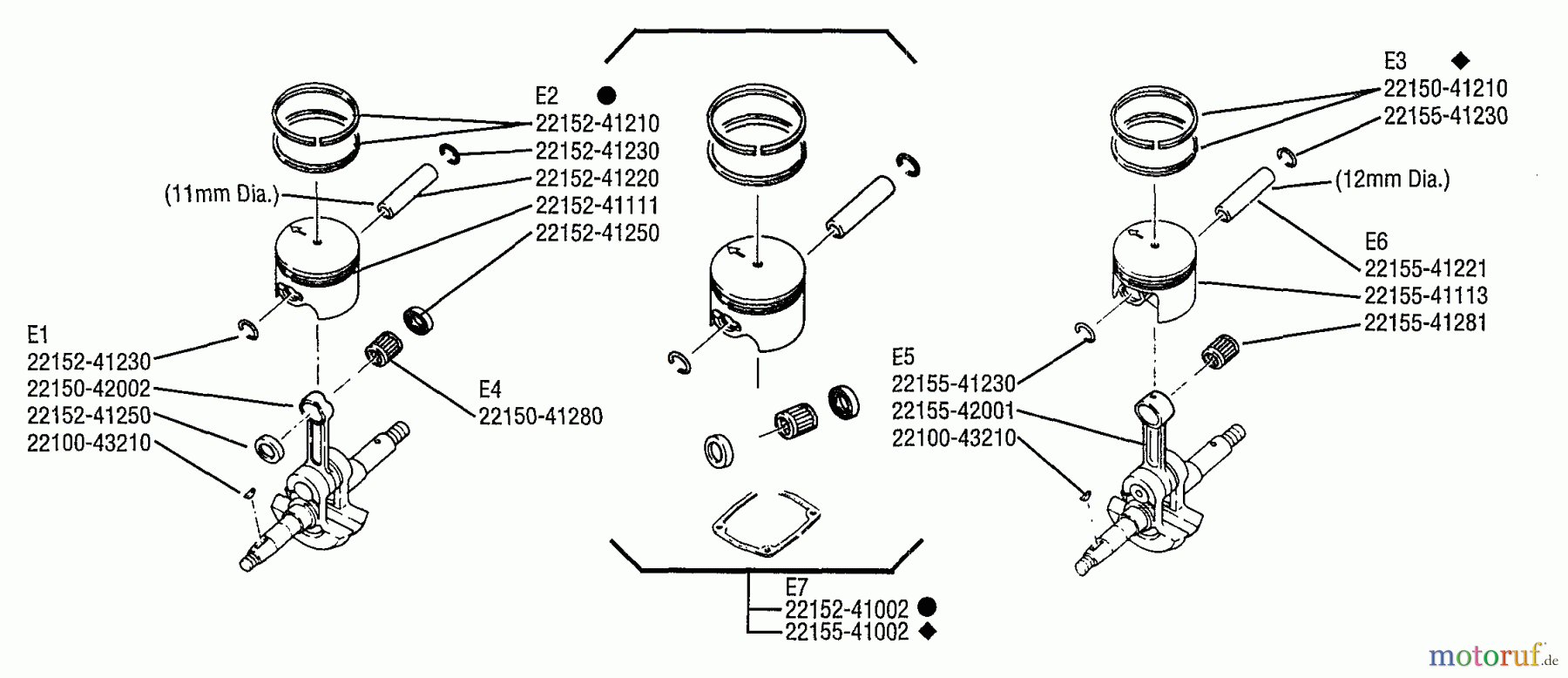 Shindaiwa Sägen, Motorsägen 575 - Shindaiwa Chainsaw Piston, Crankshaft