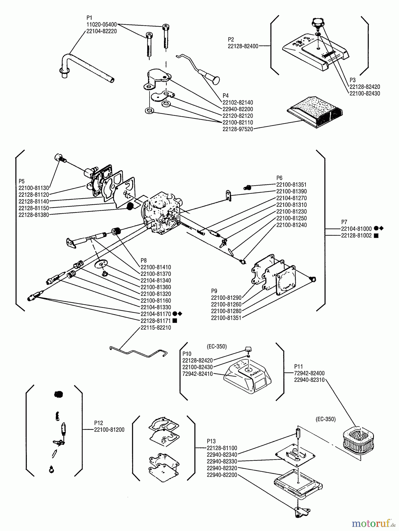 Shindaiwa Sägen, Motorsägen 416 - Shindaiwa Chainsaw Carburetor