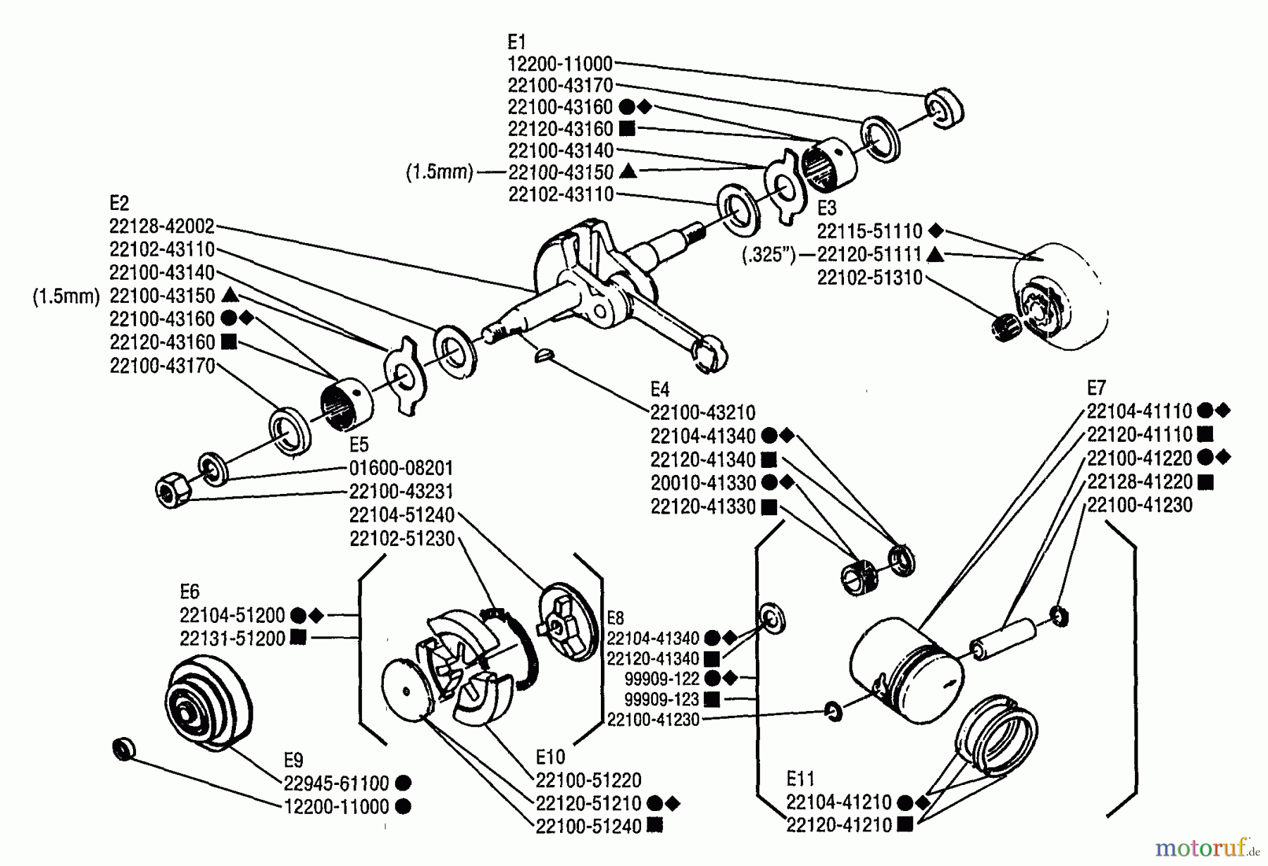 Shindaiwa Sägen, Motorsägen 416 - Shindaiwa Chainsaw Crankshaft