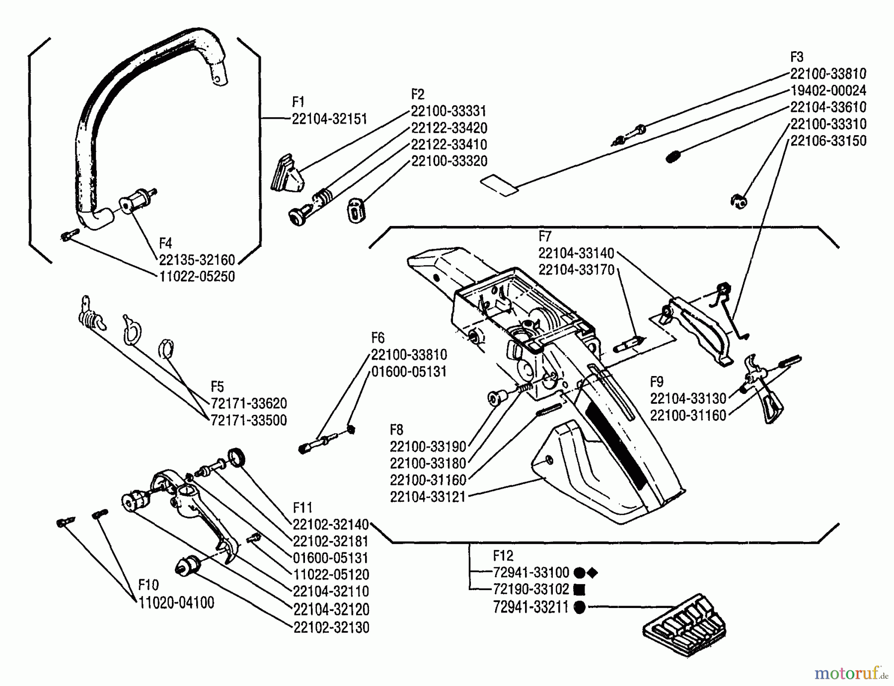 Shindaiwa Sägen, Motorsägen 416 - Shindaiwa Chainsaw Handle Assembly