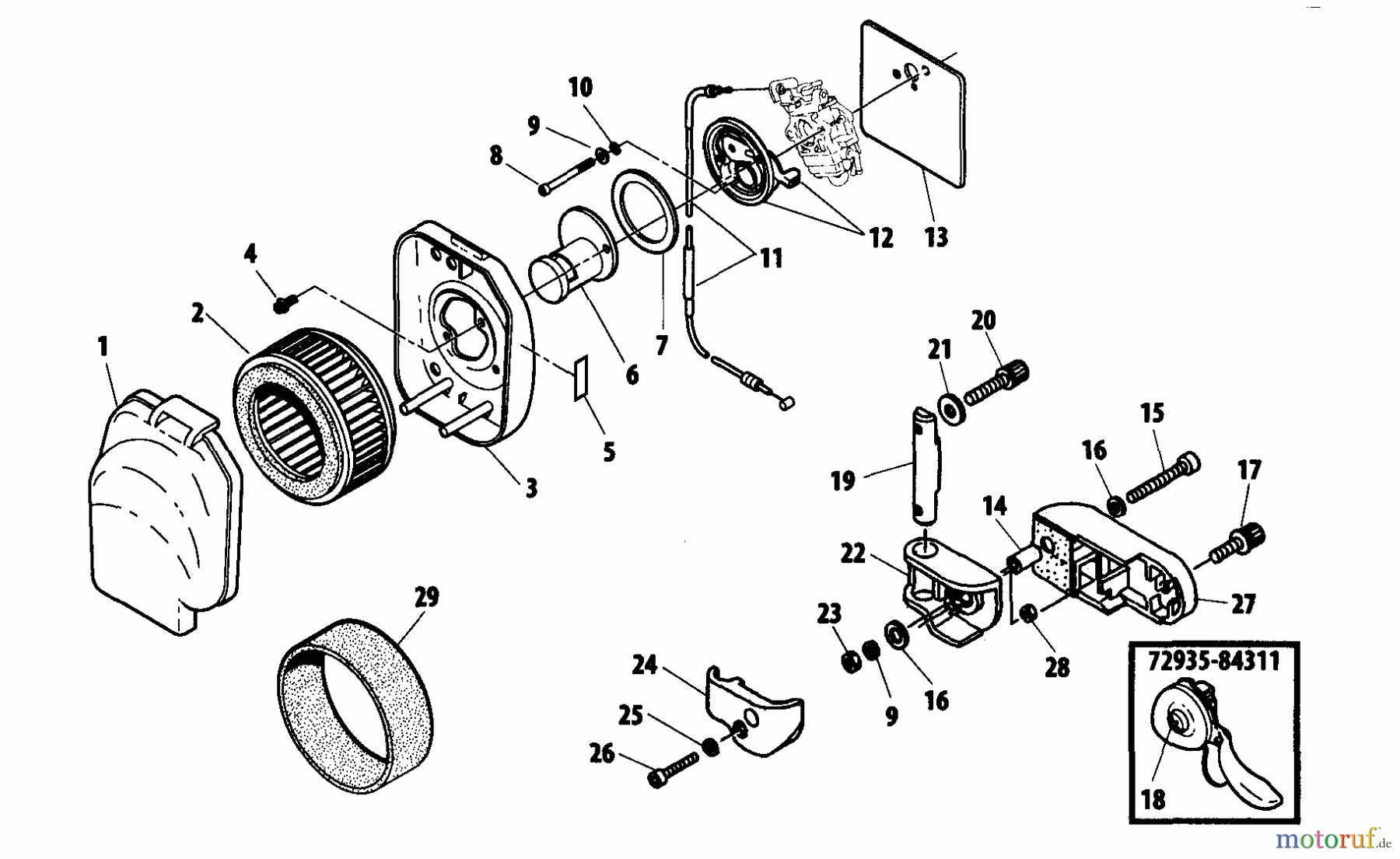  Shindaiwa Bläser / Sauger / Häcksler / Mulchgeräte EB500 - Shindaiwa Back Pack Blower Air Filter, Throttle Cable