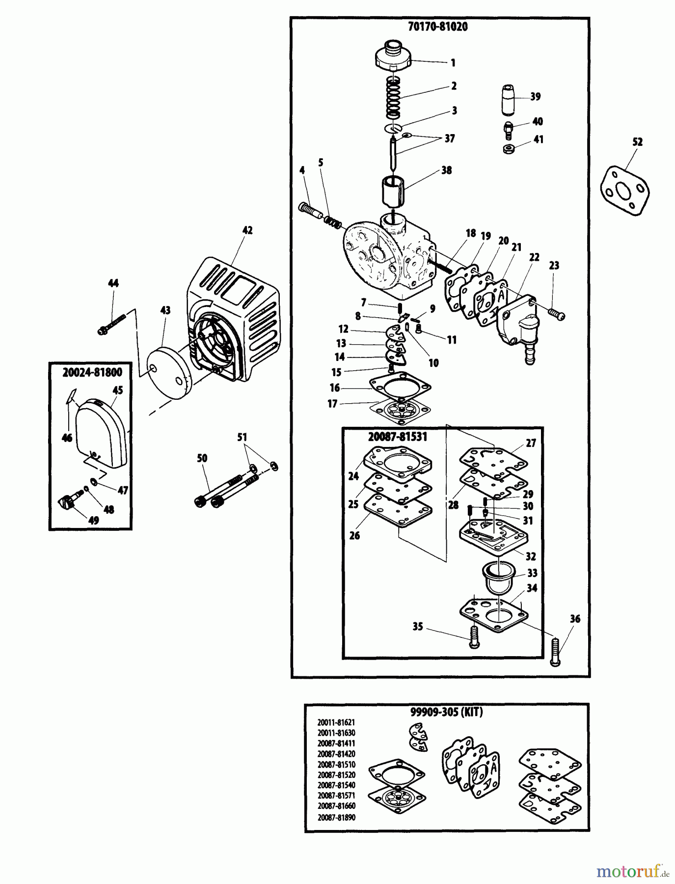 Shindaiwa Kehrmaschinen PB270 - Shindaiwa Power Broom Carburetor (EPA/CARB)