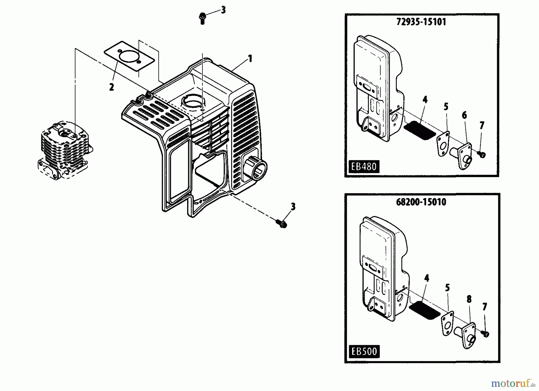  Shindaiwa Bläser / Sauger / Häcksler / Mulchgeräte EB480 - Shindaiwa Back Pack Blower Muffler