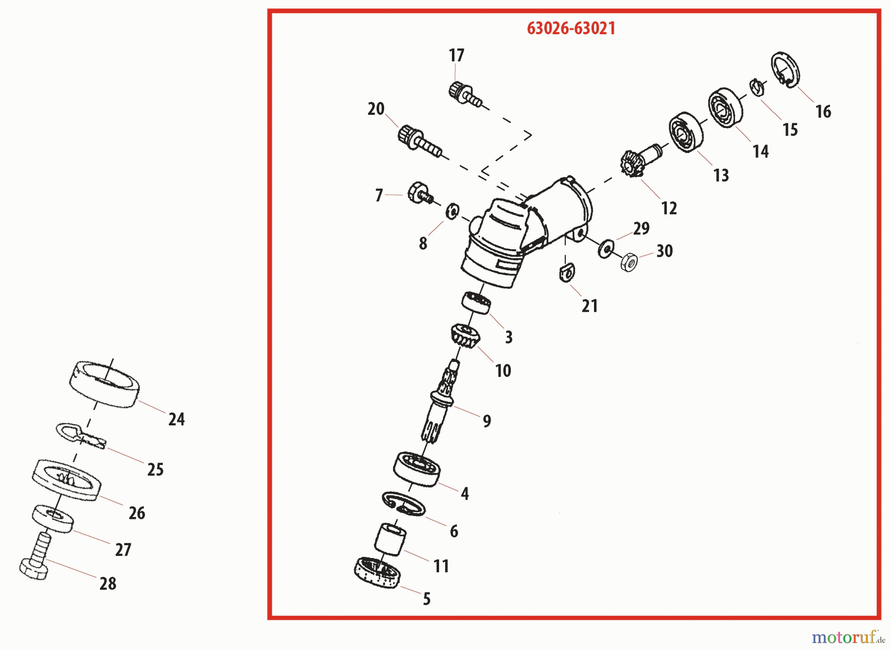 Shindaiwa Trimmer, Faden / Bürste 22C - Shindaiwa String Trimmer / Brush Cutter Gearcase