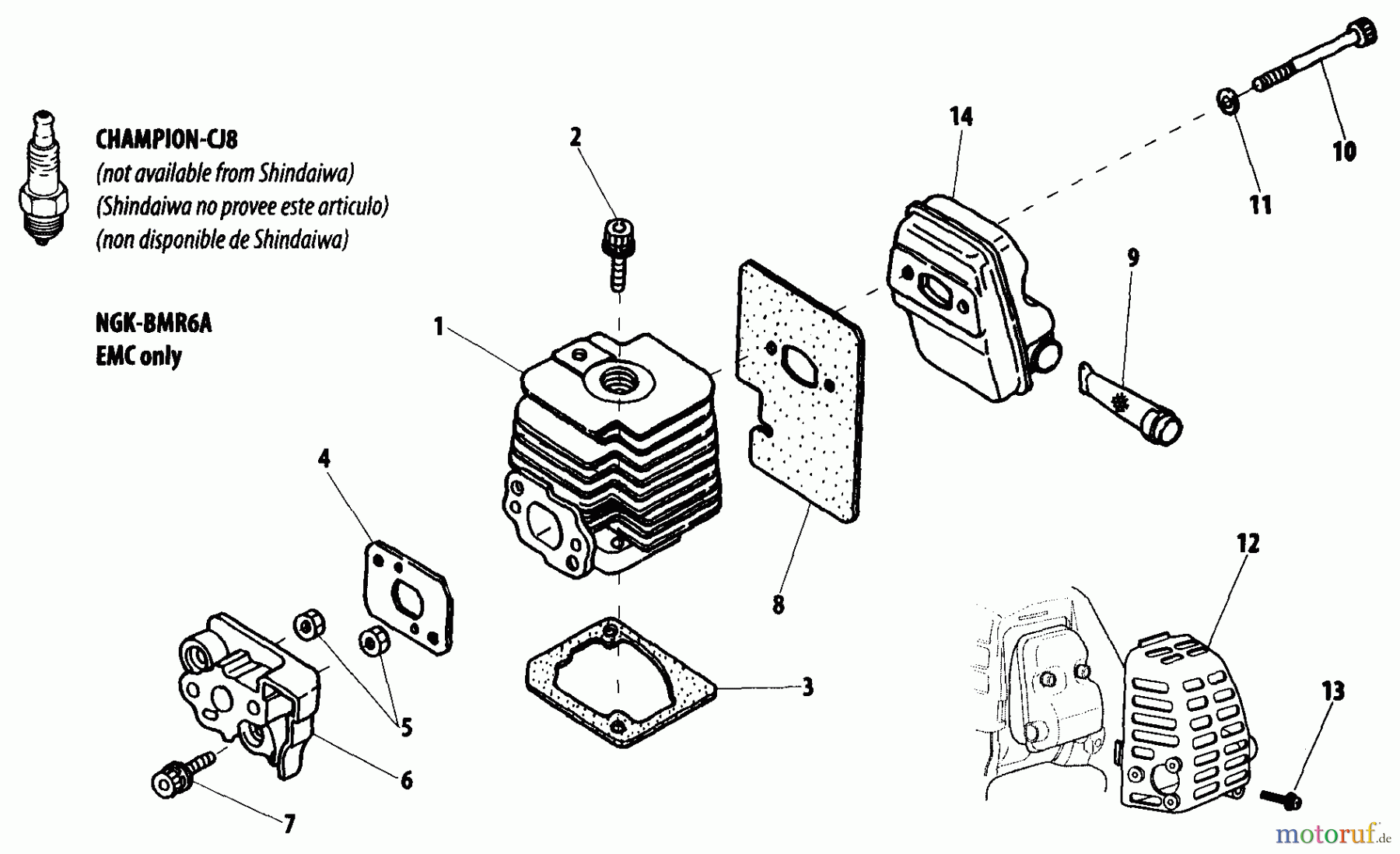 Shindaiwa Trimmer, Faden / Bürste 22F - Shindaiwa String Trimmer Cylinder