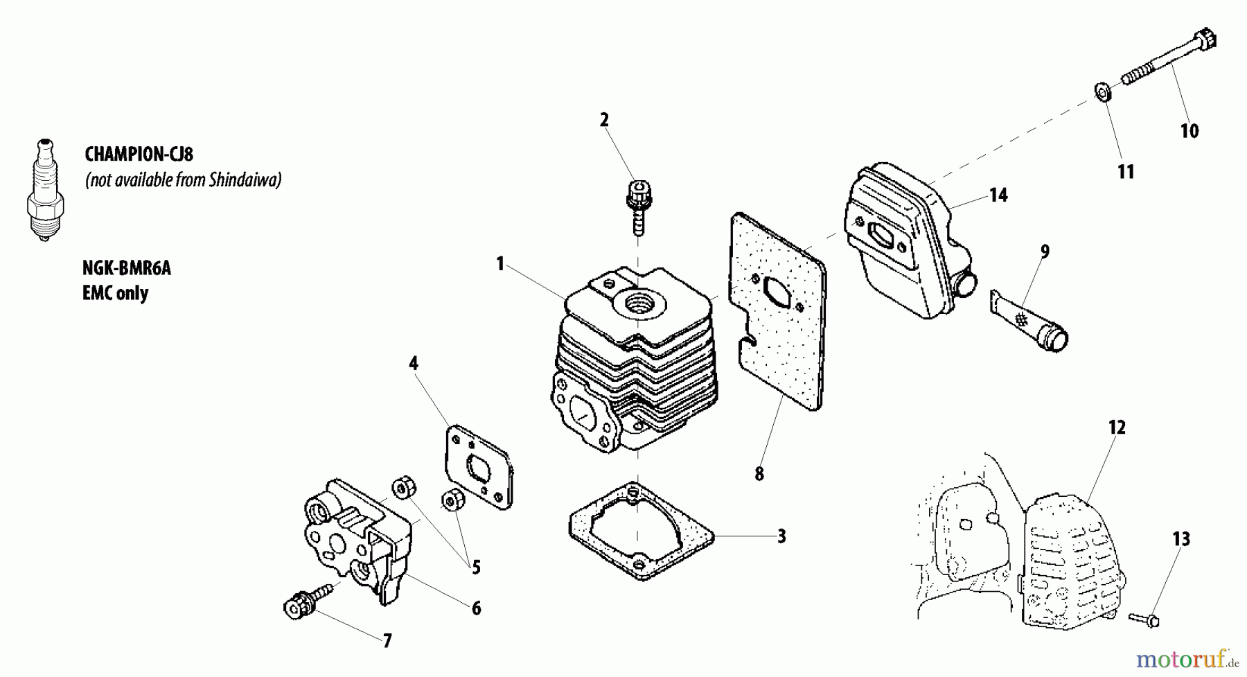 Shindaiwa Trimmer, Faden / Bürste 22T - Shindaiwa String Trimmer Cylinder