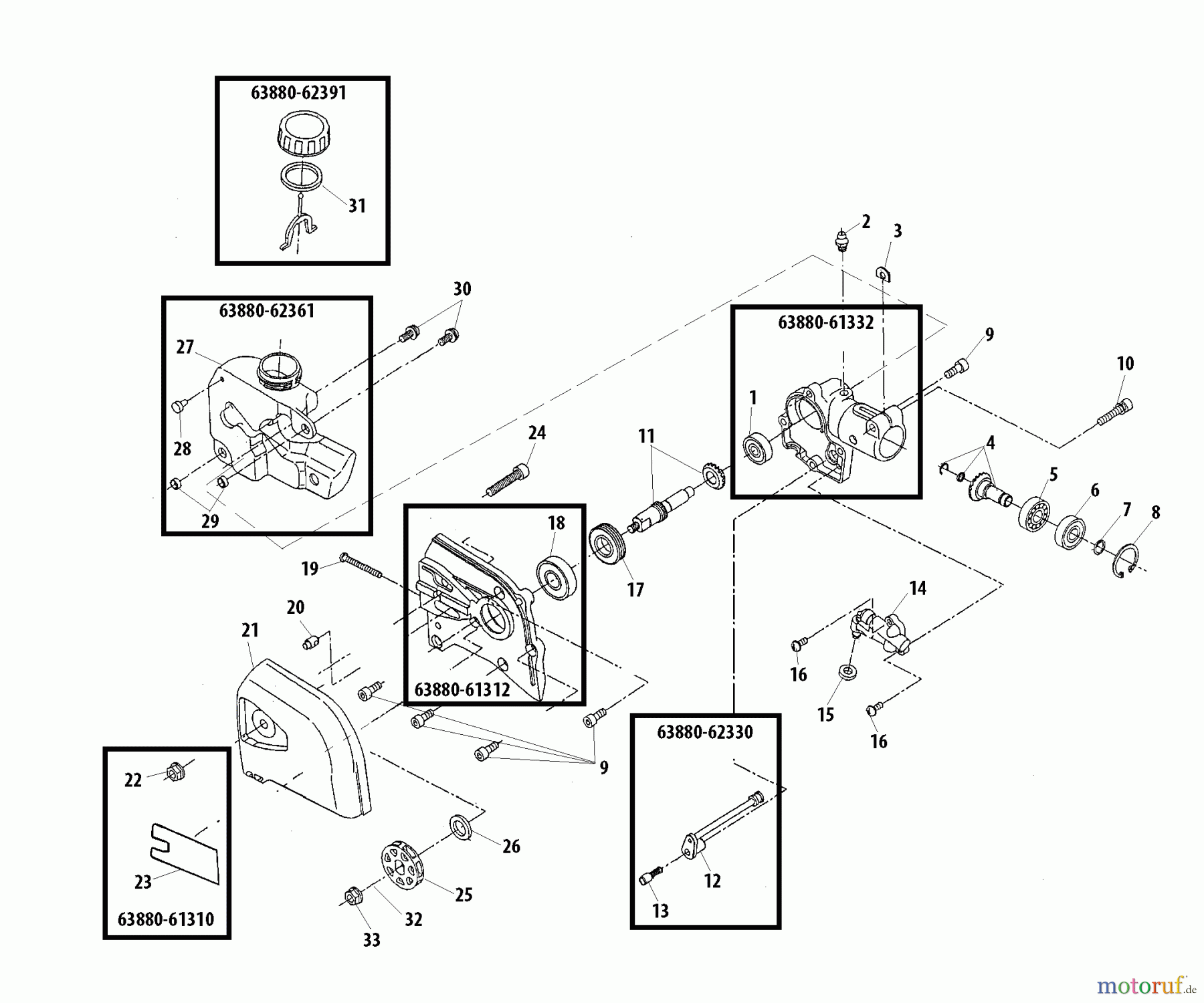 Shindaiwa Trimmer, Faden / Bürste 65002 - Shindaiwa Pole Saw / Pruner Attachment Gearcase