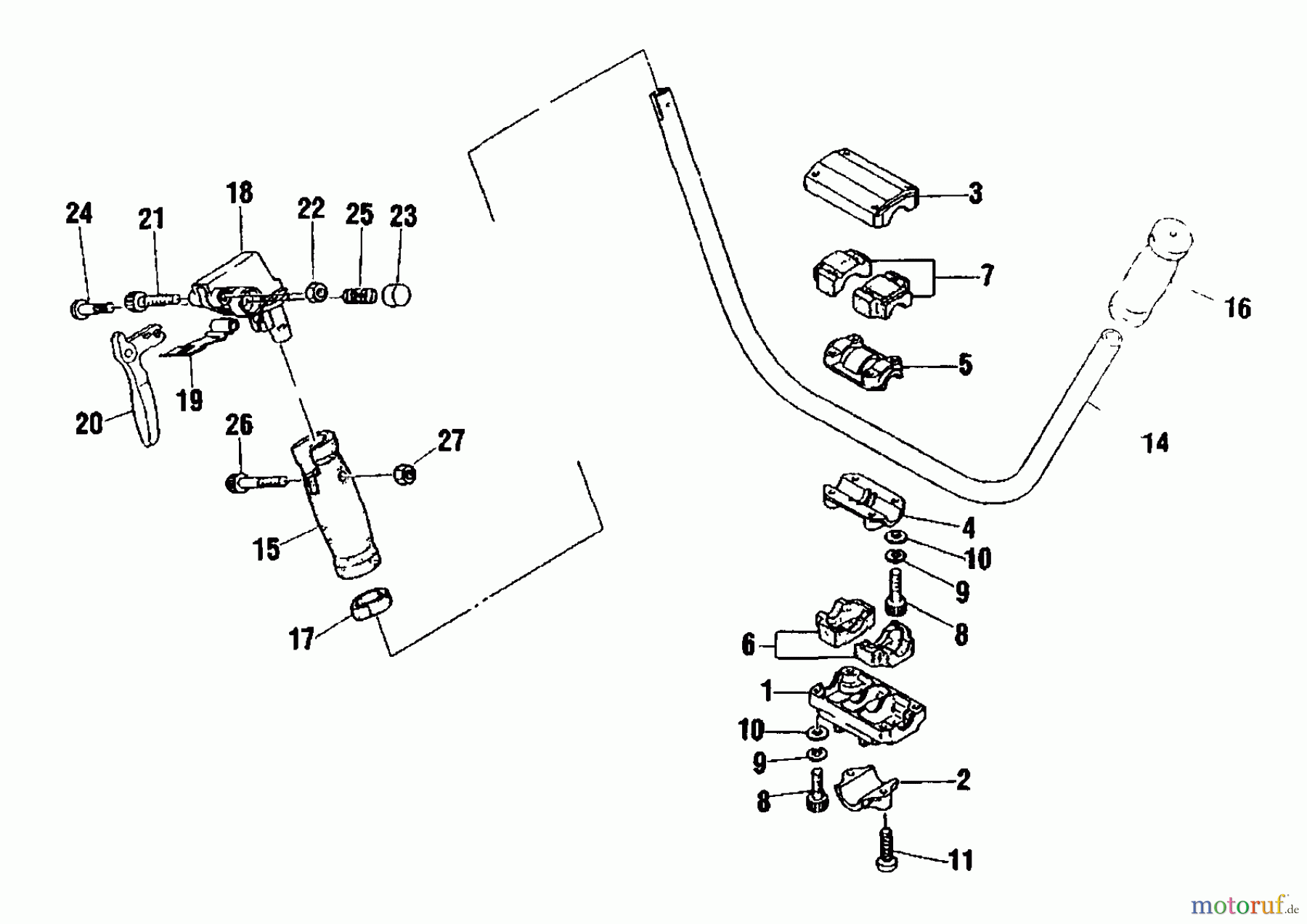  Shindaiwa Trimmer, Faden / Bürste B40 - Shindaiwa  Handle Assy.