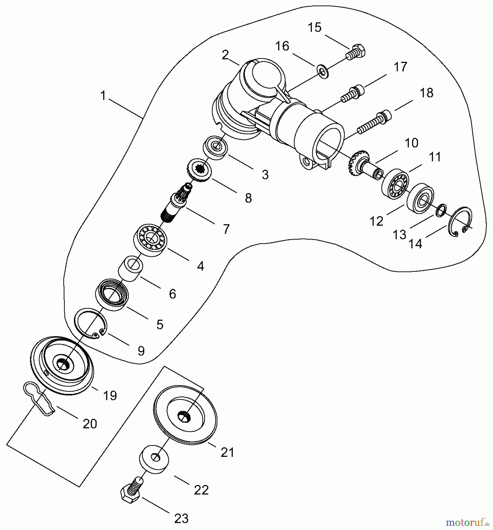 Shindaiwa Trimmer, Faden / Bürste B45 - Shindaiwa Gear Case Assembly #1