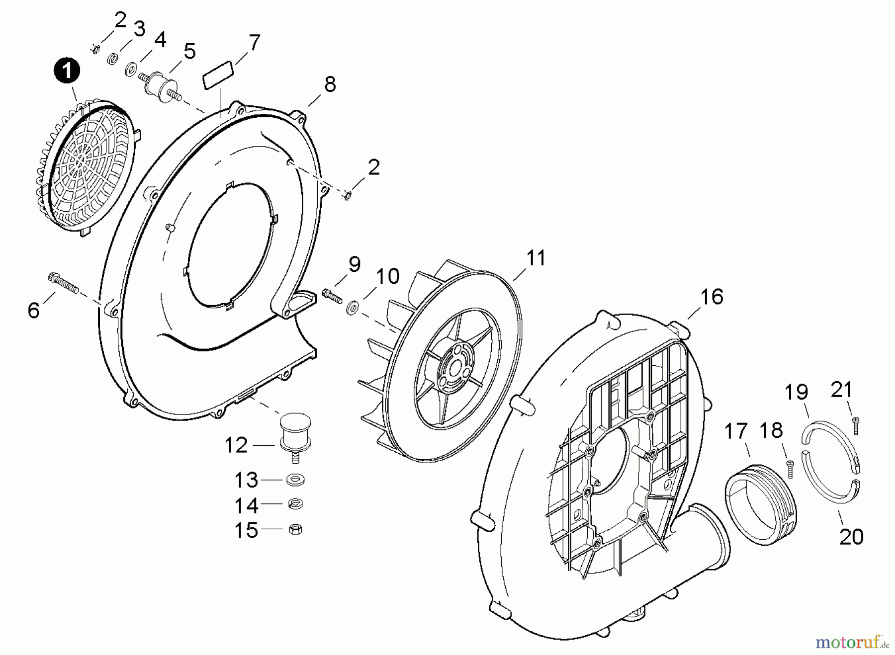  Shindaiwa Bläser / Sauger / Häcksler / Mulchgeräte EB500 - Shindaiwa Back Pack Blower, Fan Case