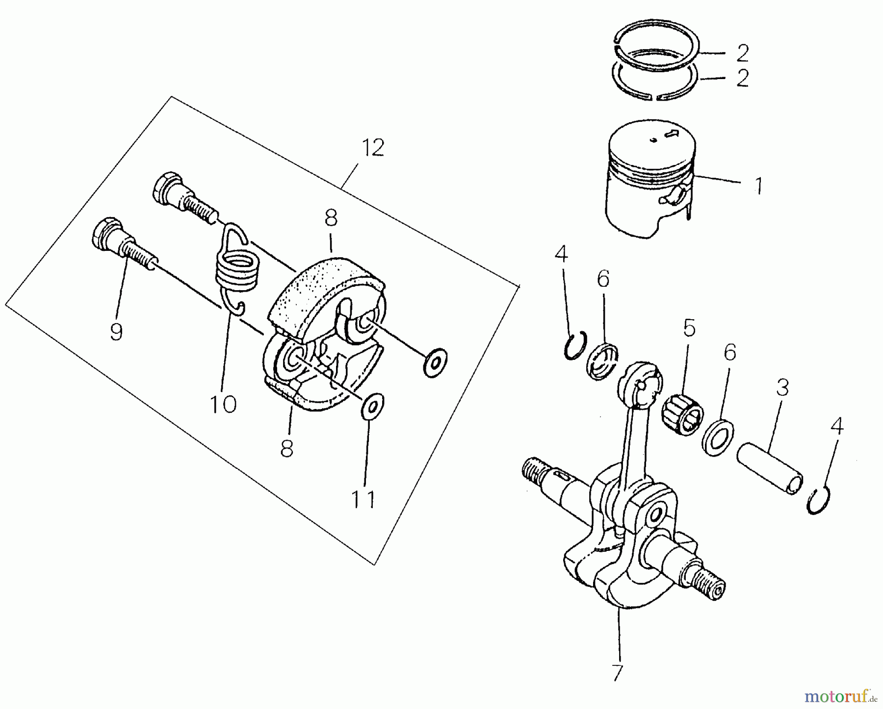  Shindaiwa Trimmer, Faden / Bürste BP25 - Shindaiwa String Trimmer / Brush Cutter Clutch, Piston