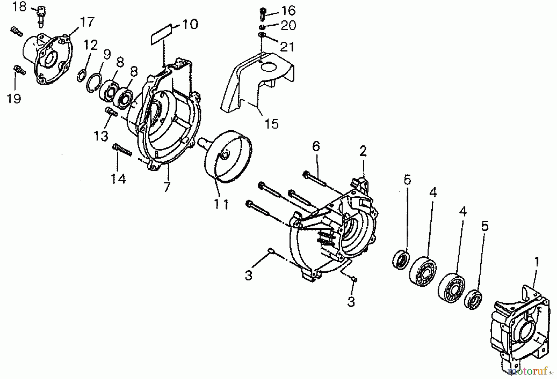 Shindaiwa Trimmer, Faden / Bürste BP35 - Shindaiwa String Trimmer / Brush Cutter, S/N: 9018291 - 9090220 Crankcase / Engine Cover / Fan Cover