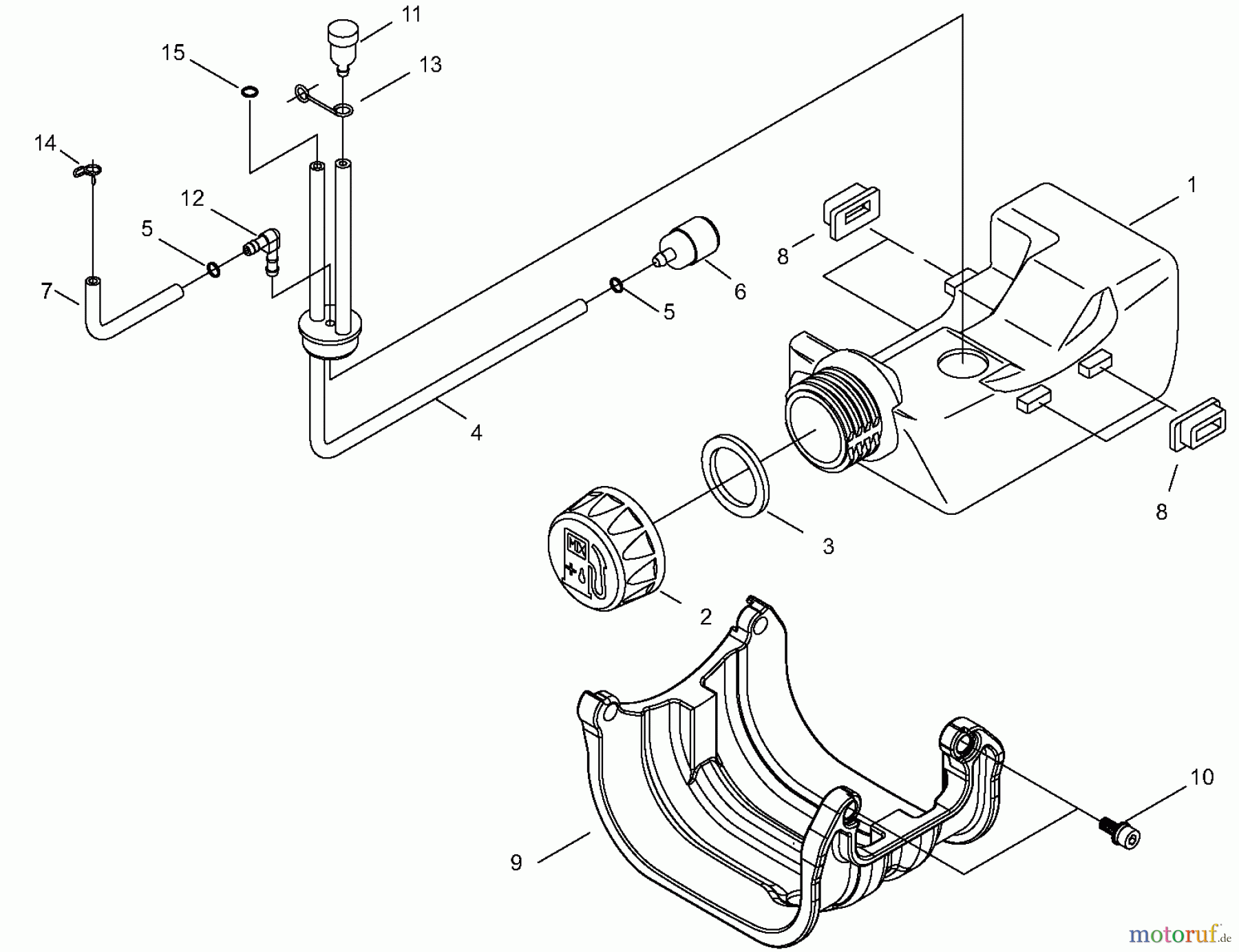 Shindaiwa Trimmer, Faden / Bürste C230 - Shindaiwa String Trimmer / Brush Cutter, S/N: 36005611 - 36009050 Fuel Tank