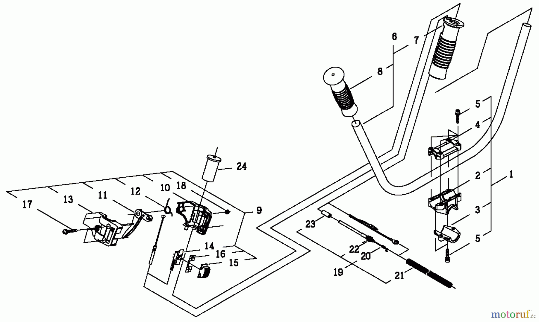 Shindaiwa Trimmer, Faden / Bürste C230 - Shindaiwa String Trimmer / Brush Cutter, S/N: 36005611 - 36009050 Throttle Control / Handlebar