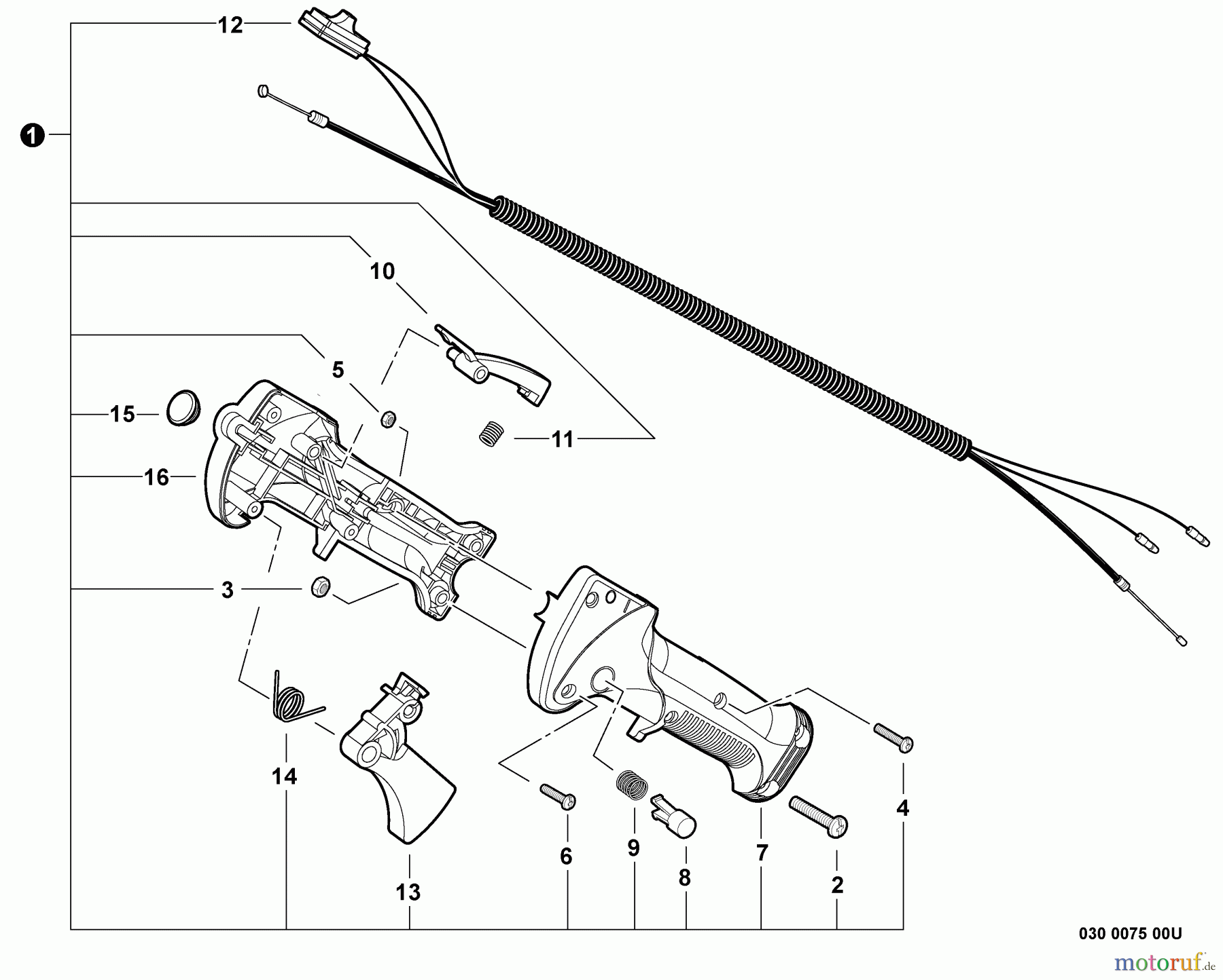 Shindaiwa Trimmer, Faden / Bürste C254 - Shindaiwa String Trimmer / Brush Cutter, S/N: T10611001001 - T1061199 Throttle Control