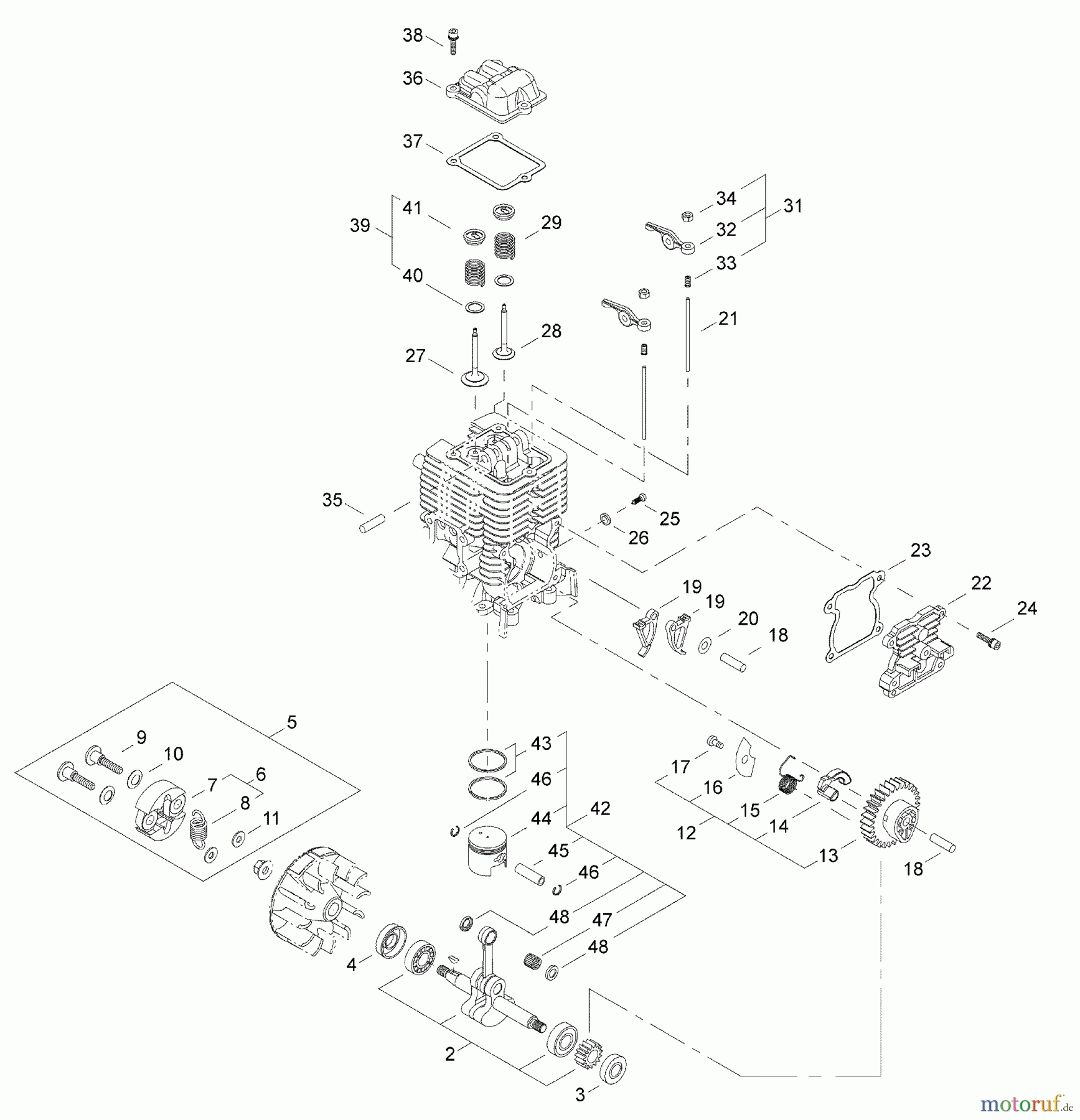  Shindaiwa Trimmer, Faden / Bürste C3410 - Shindaiwa String Trimmer / Brush Cutter Cam Gear, Clutch Shoe, Piston, Rocker Arm