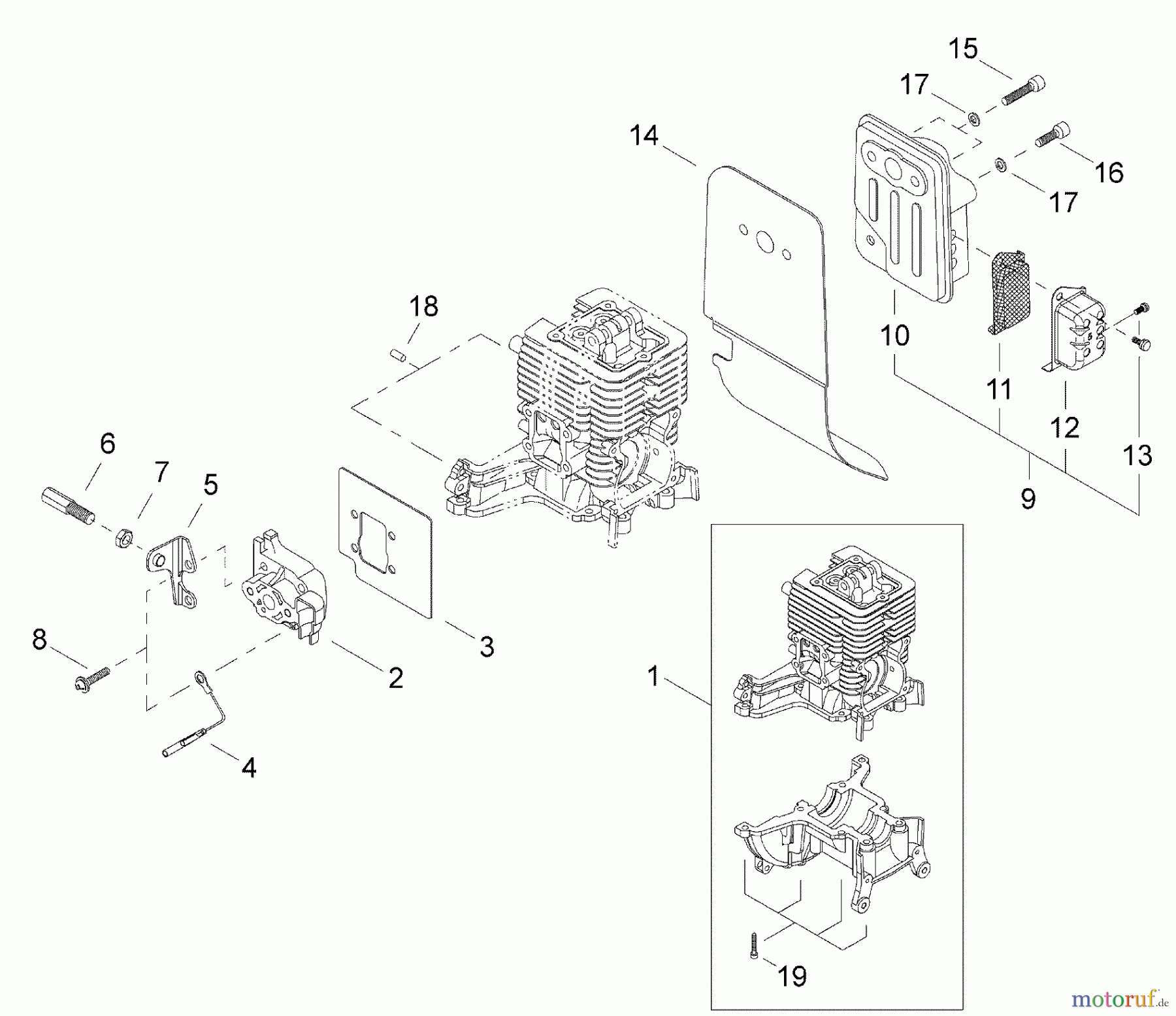  Shindaiwa Trimmer, Faden / Bürste C3410 - Shindaiwa String Trimmer / Brush Cutter Cylinder, Muffler