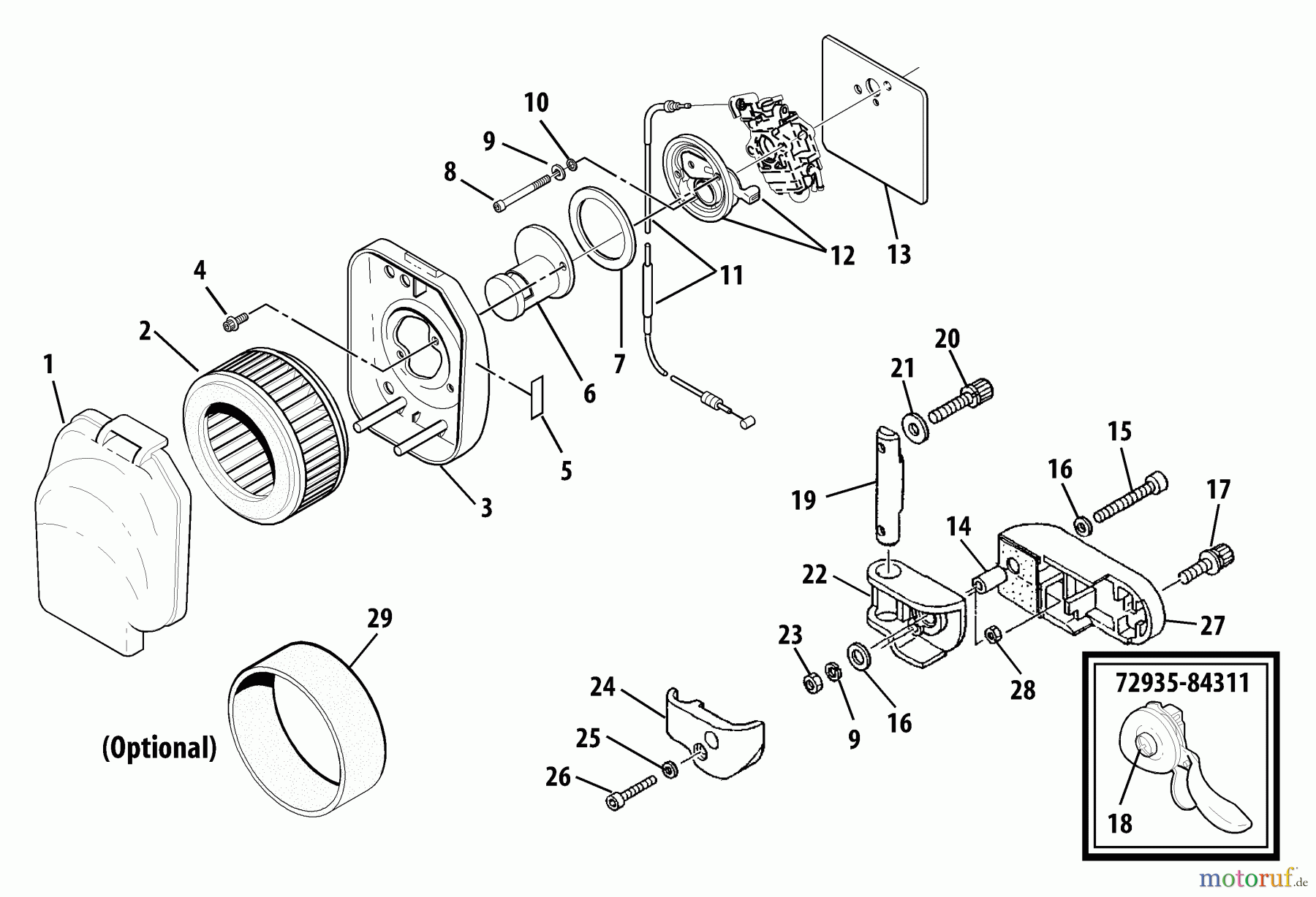  Shindaiwa Bläser / Sauger / Häcksler / Mulchgeräte EB501 - Shindaiwa Back Pack Blower Air Filter / Throttle Cable