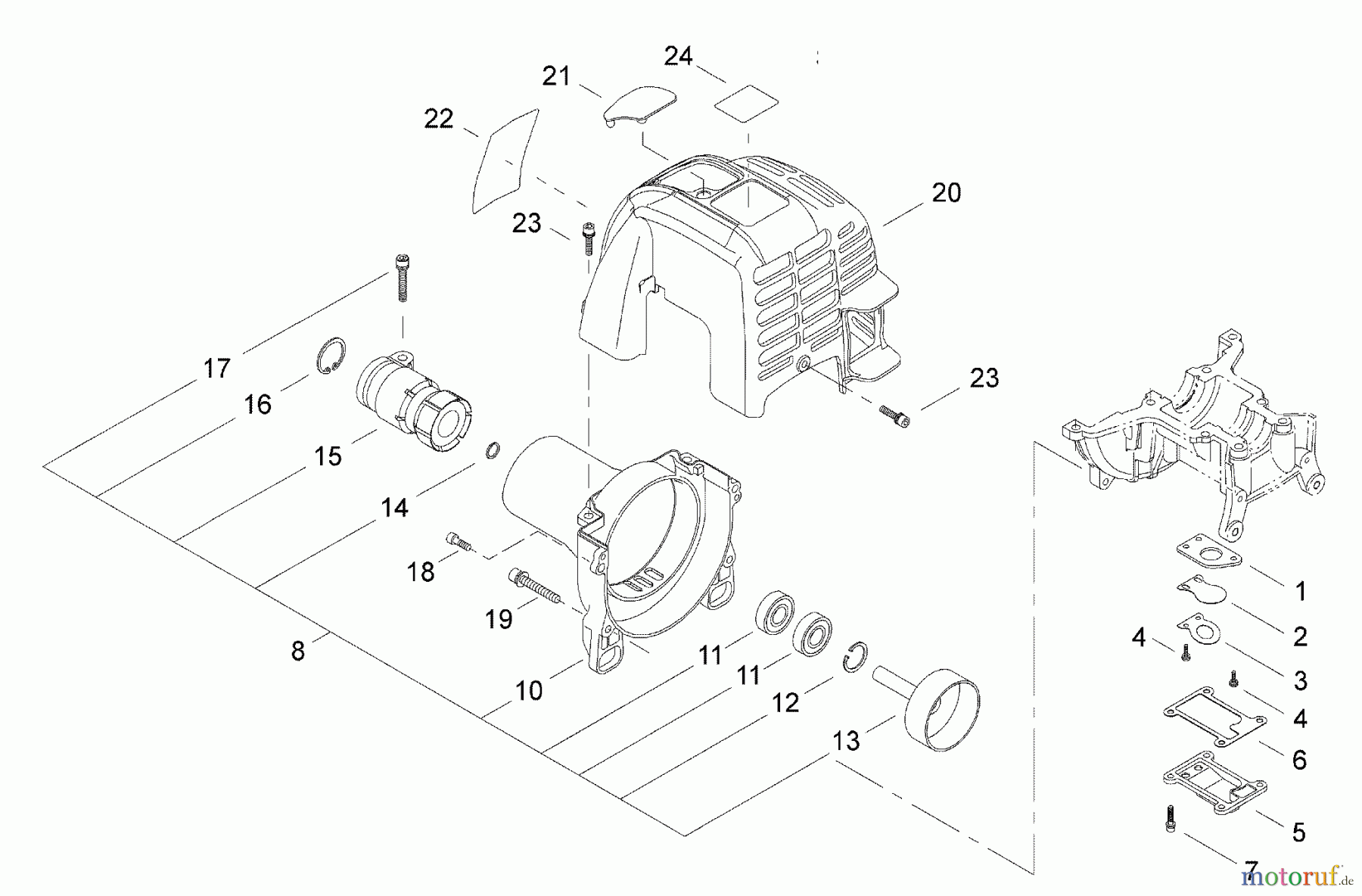  Shindaiwa Trimmer, Faden / Bürste C3410 - Shindaiwa String Trimmer / Brush Cutter Fan Cover, Reed Valve