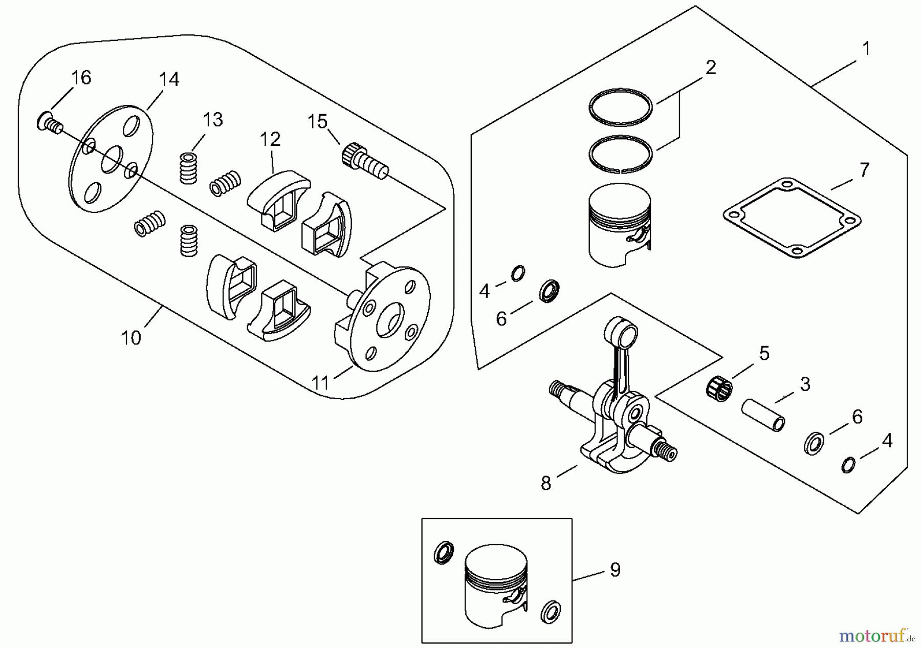  Shindaiwa Trimmer, Faden / Bürste C35 - Shindaiwa String Trimmer / Brush Cutter, S/N: 20000001 - 20002240 Clutch, Piston