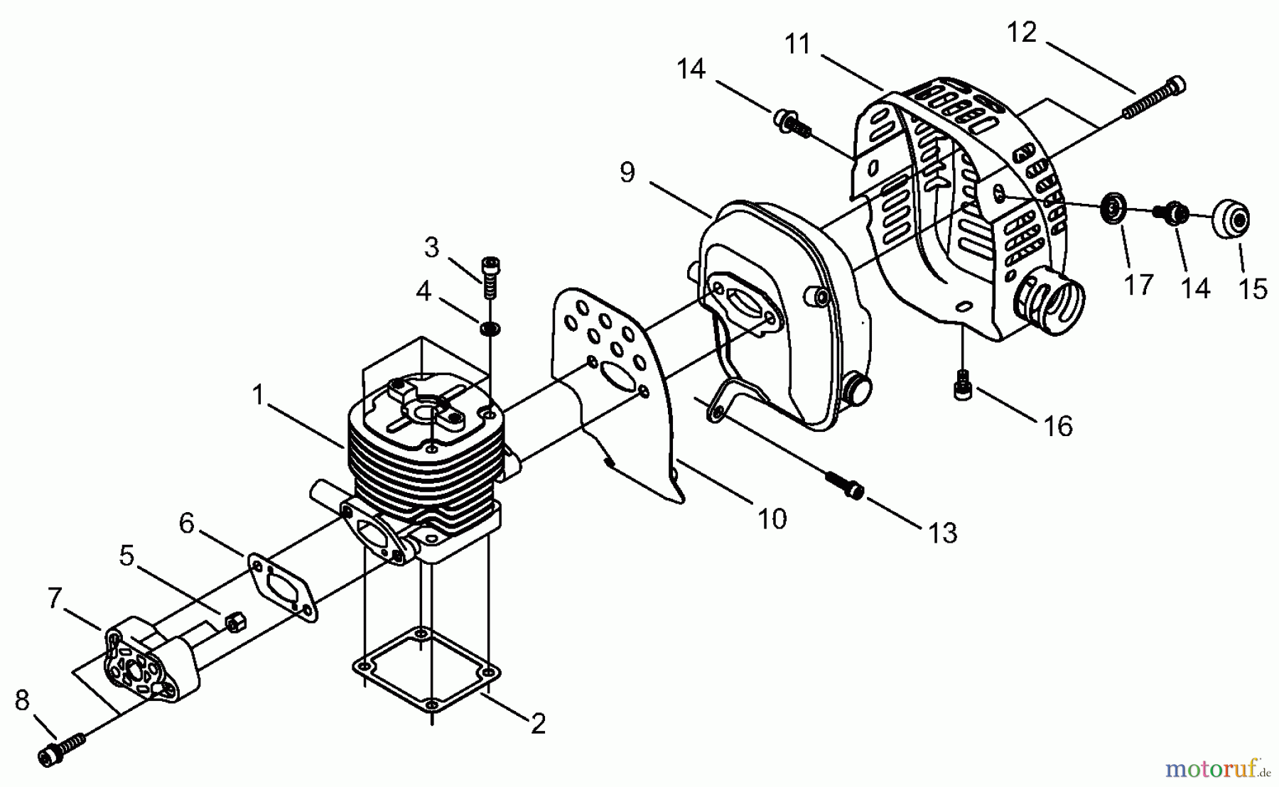 Shindaiwa Trimmer, Faden / Bürste C35 - Shindaiwa String Trimmer / Brush Cutter, S/N: 20000001 - 20002240 Cylinder, Exhaust, Intake
