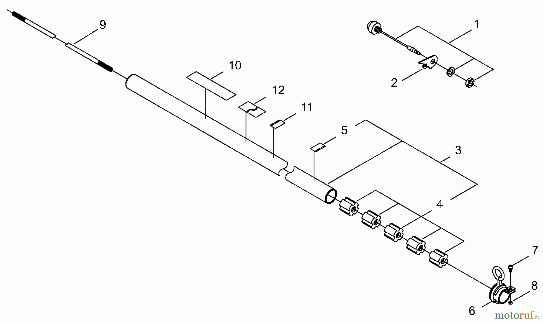 Shindaiwa Trimmer, Faden / Bürste C35 - Shindaiwa String Trimmer / Brush Cutter, S/N: 20000001 - 20002240 Main Pipe Asy
