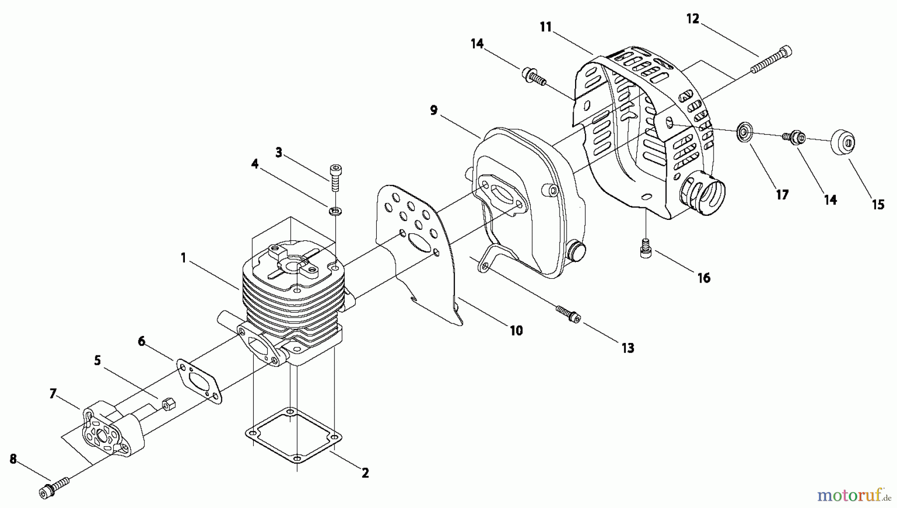 Shindaiwa Trimmer, Faden / Bürste C350 - Shindaiwa String Trimmer / Brush Cutter, S/N: 9010921 - 9011920 Cylinder / Intake / Muffler