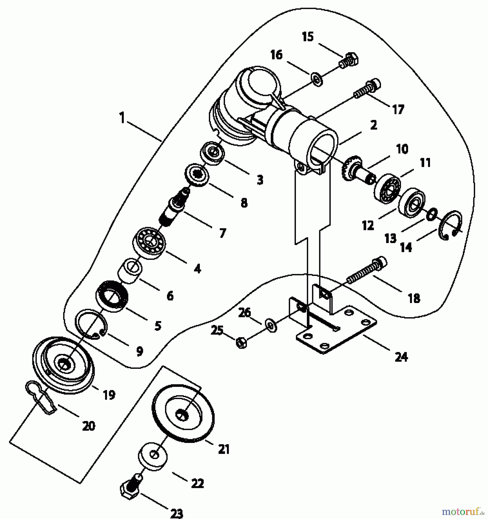 Shindaiwa Trimmer, Faden / Bürste C350 - Shindaiwa String Trimmer / Brush Cutter, S/N: 9010921 - 9011920 Gear Case