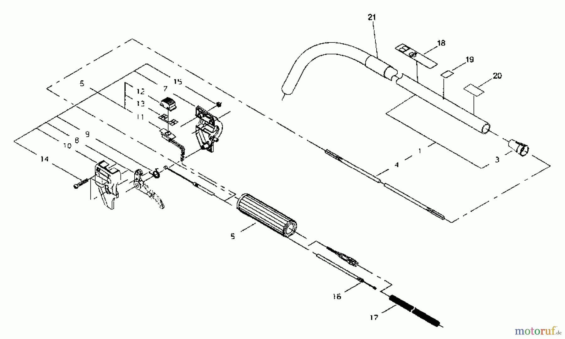 Shindaiwa Trimmer, Faden / Bürste F195S - Shindaiwa String Trimmer Outer Tube, Throttle