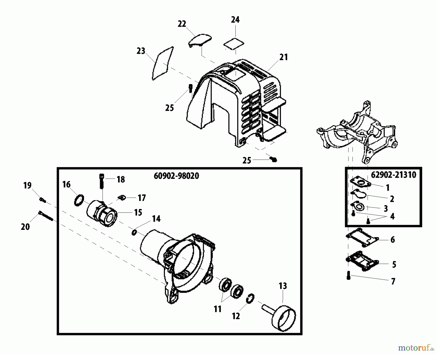 Shindaiwa Trimmer, Faden / Bürste M2500 - Shindaiwa Multi-Tool Engine Cover, Reed Valve