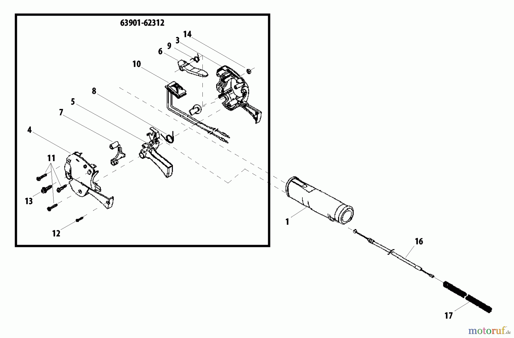 Shindaiwa Trimmer, Faden / Bürste M2500 - Shindaiwa Multi-Tool Throttle Lever