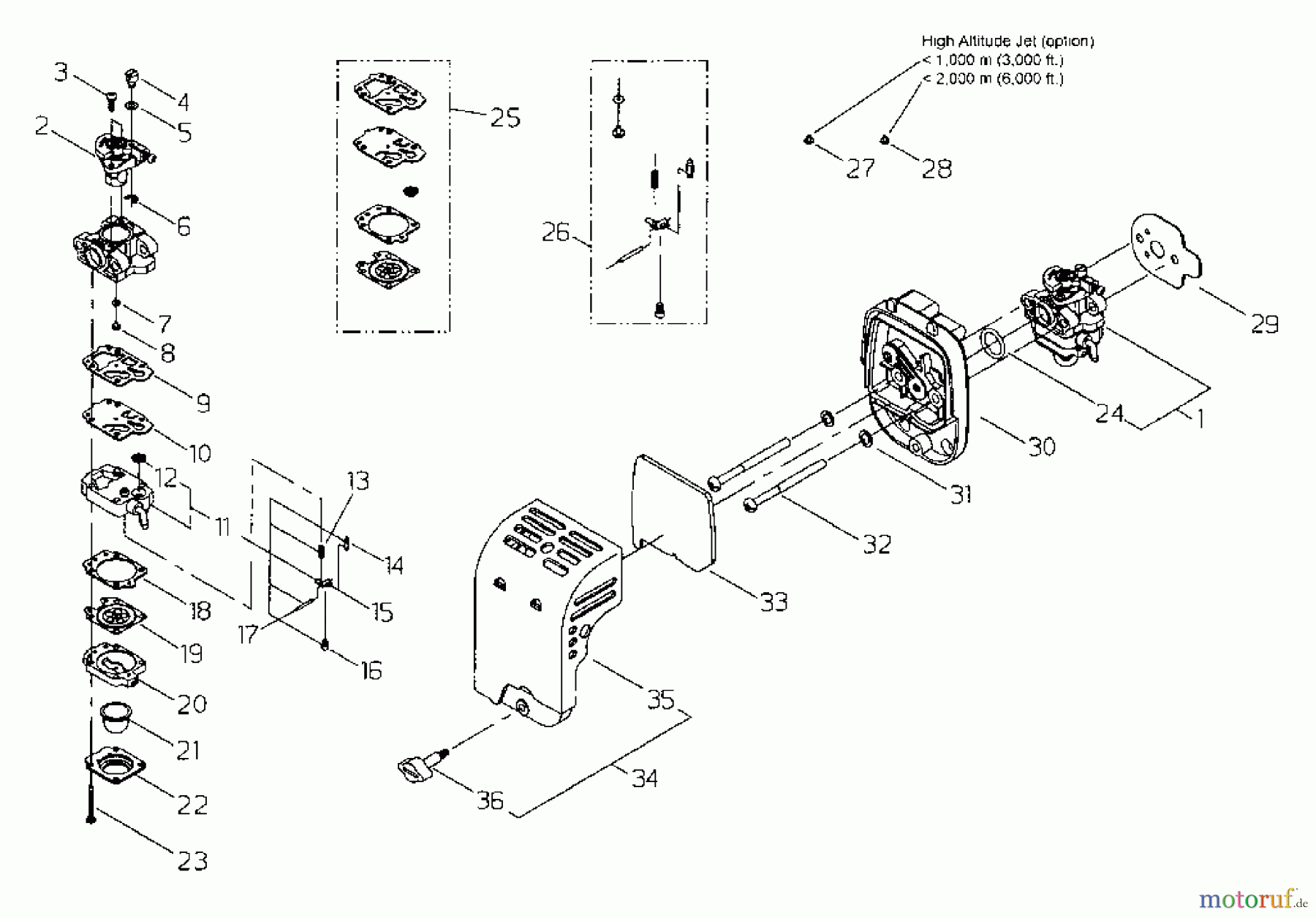 Shindaiwa Trimmer, Faden / Bürste M2510 - Shindaiwa Multi-Tool Air Cleaner/Carburetor